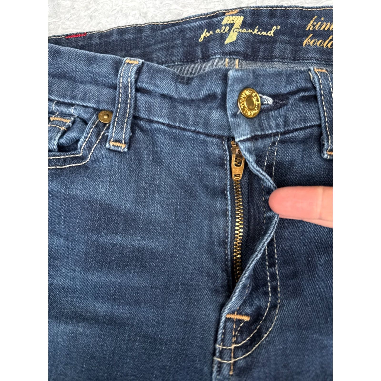7 For All Mankind 7 For All Mankind Jeans Womens 27x27 Blue Denim Kimmie Bootcut Low Rise Dark Raw Size 27" / US 4 / IT 40 - 5 Thumbnail
