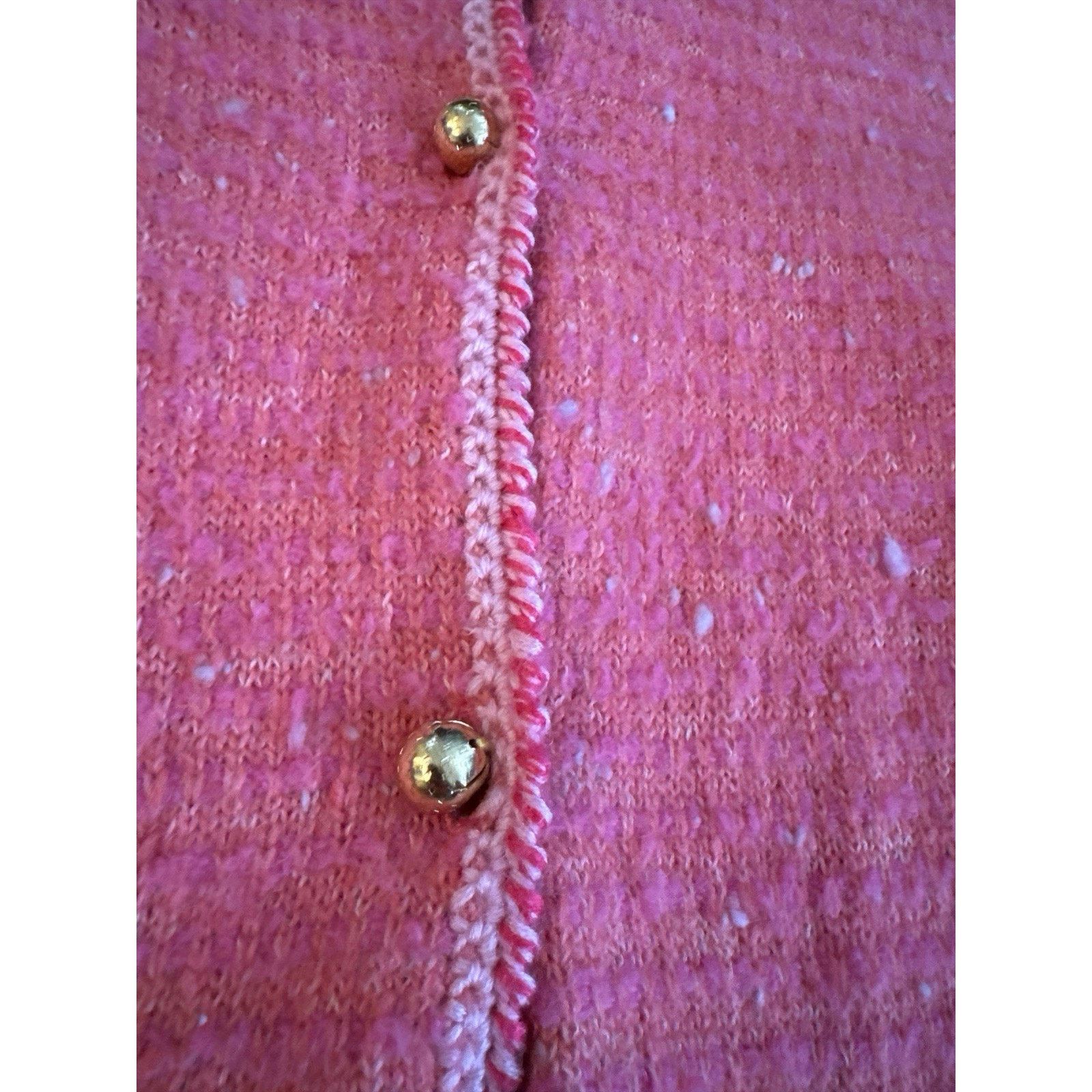 J.Crew J. CREW SWEATERS MERINO WOOL PINK WITH GOLD BOTTONS SZ L Size L / US 10 / IT 46 - 7 Thumbnail