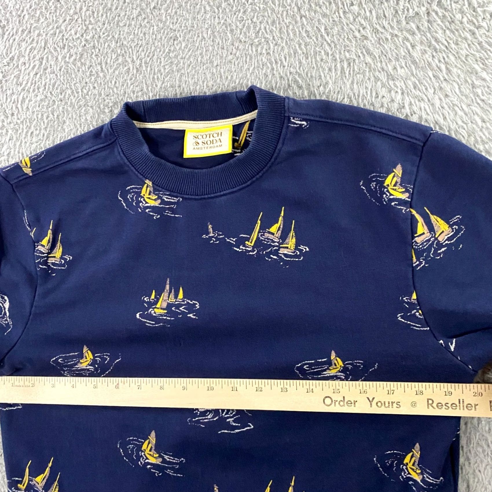 Scotch & Soda Scotch & Soda Sweatshirt Mens Small Sail Boats Pullover Crew Preppy Blue Size US S / EU 44-46 / 1 - 7 Thumbnail
