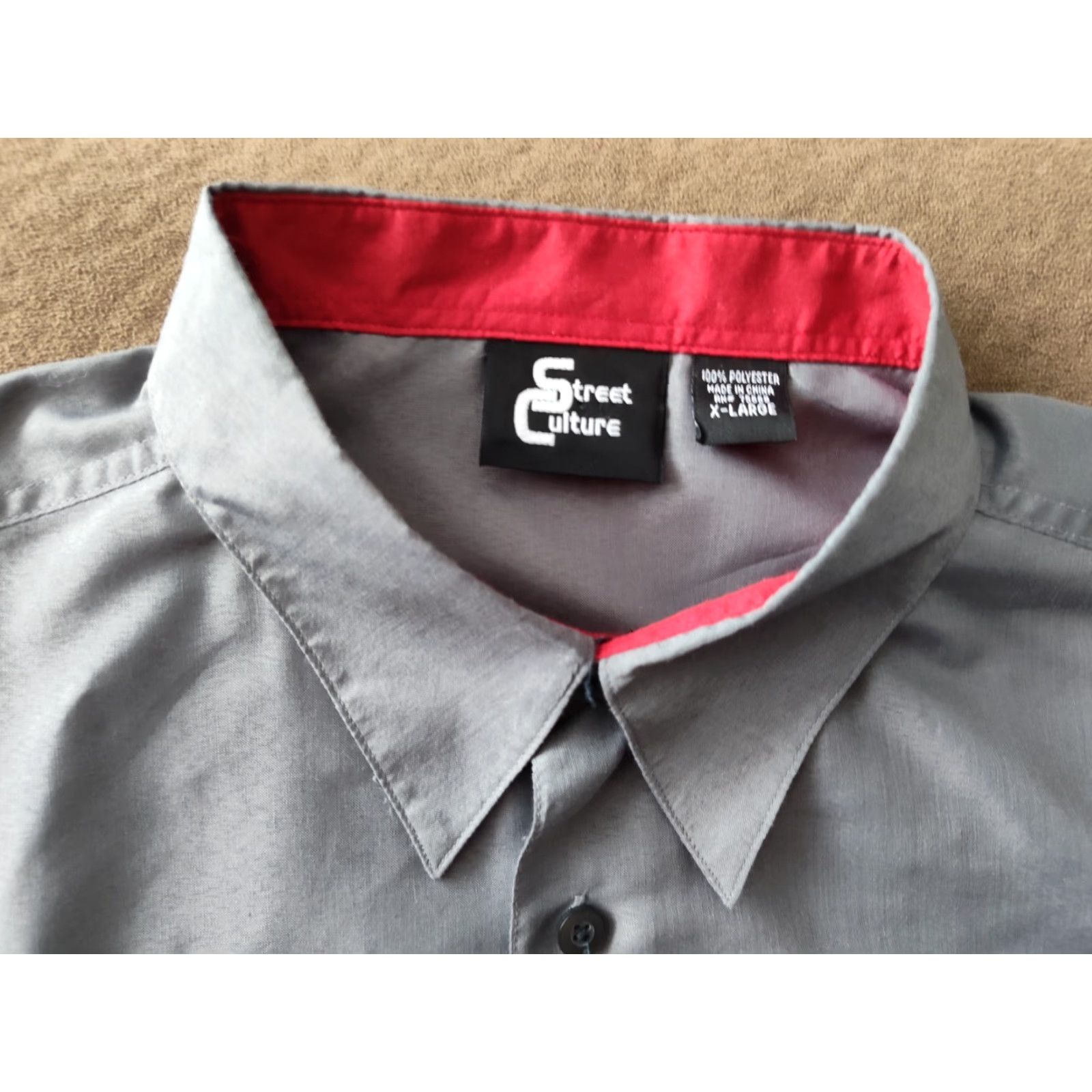 Vintage Street Culture Shirt Mens XL Button Up Short Sleeve Gray Flames Hawaiian Size US XL / EU 56 / 4 - 5 Thumbnail