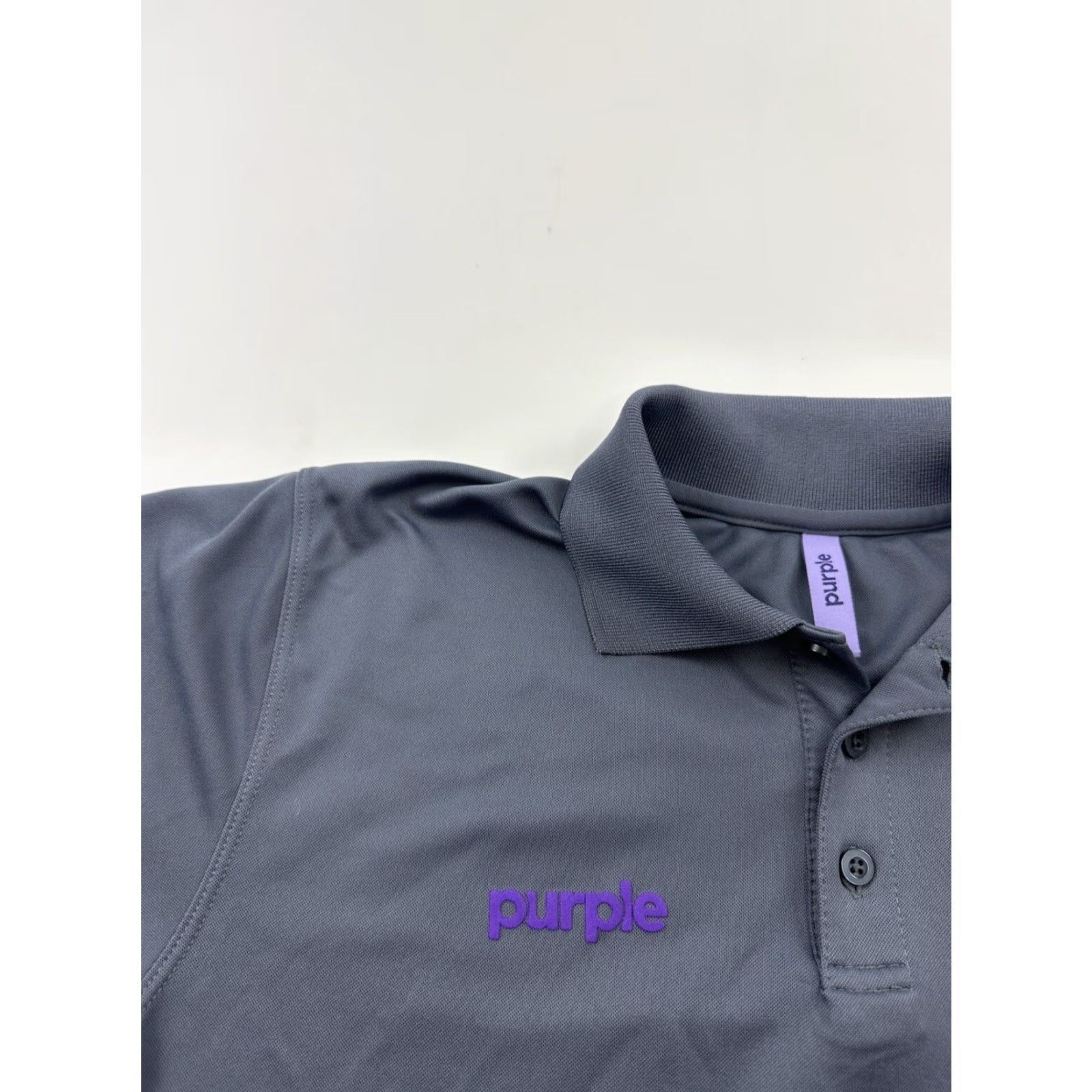 Vintage Purple Mattress Polo Shirt Mens Small Gray USA Workwear Short Sleeve Collared Polo Shirt Mens Small Gray USA Size US S / EU 44-46 / 1 - 2 Thumbnail