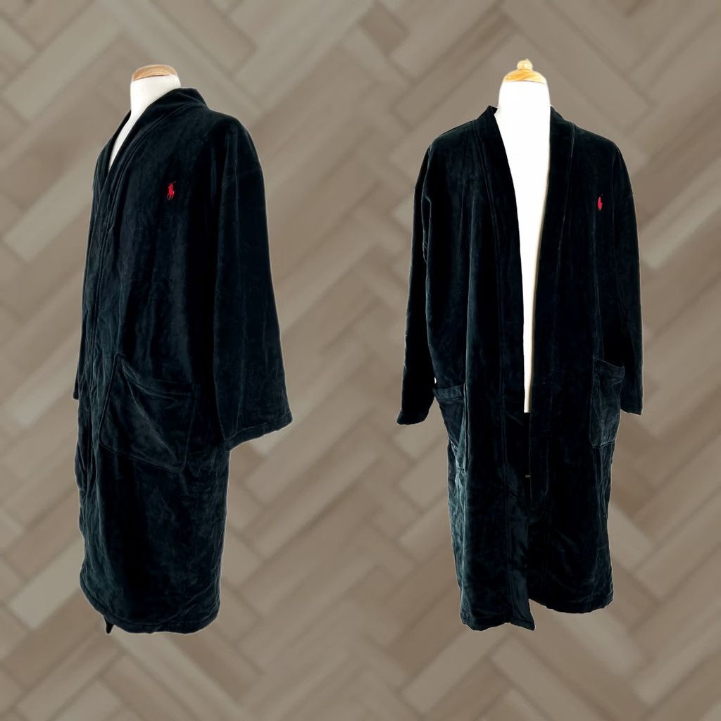 Polo Ralph Lauren Ralph Lauren POLO Robe Men's 100% Cotton Terry Wrap Small RL91 Black Plush Belted Tie Shawl Collar Logo Size US S / EU 44-46 / 1 - 1 Thumbnail