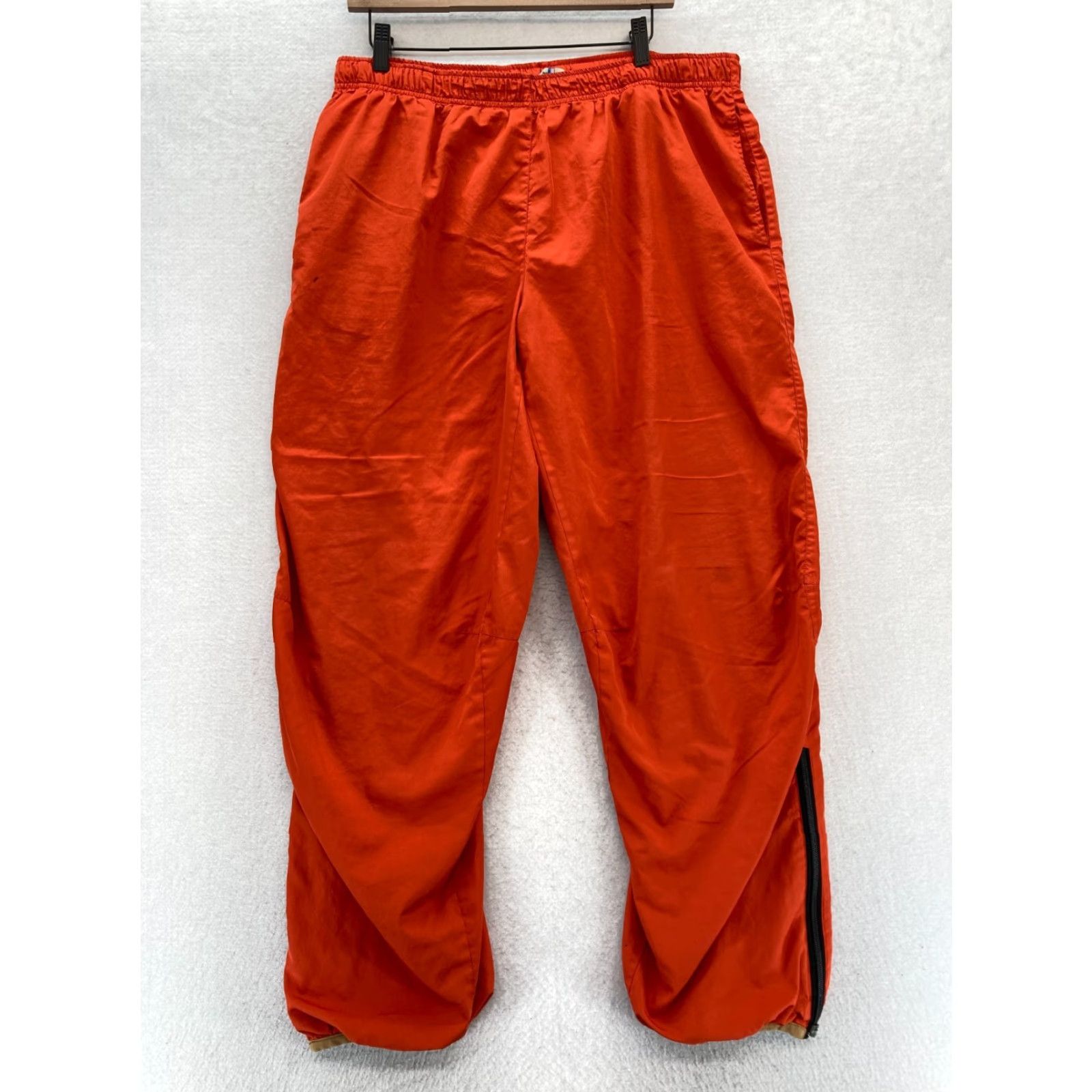 Polo Ralph Lauren VINTAGE Polo Ralph Lauren Polo Sport Track Pants Mens Large Orange Lined Ankle Zip 30 In Inseam Size US L / EU 52-54 / 3 - 2 Thumbnail