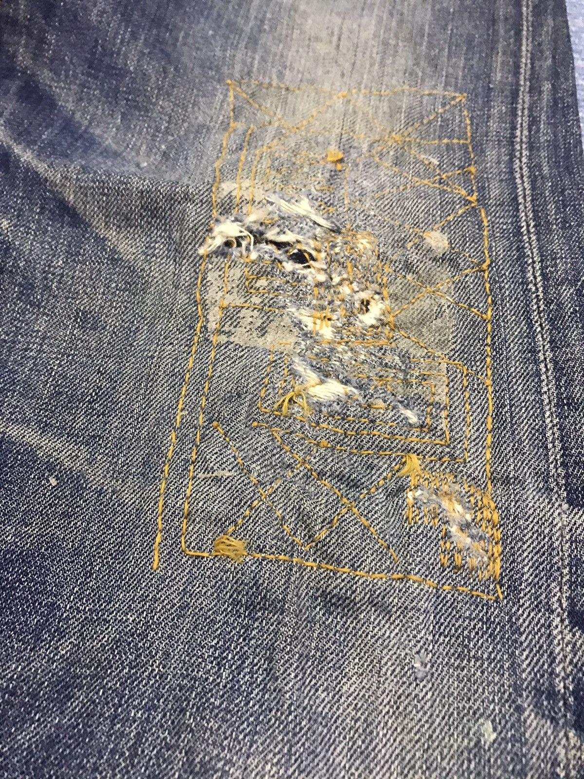Vintage 🔥🔥Vtg 70s Big John Half Selvedge Rare Distressed Talon Jeans Size US 29 - 5 Thumbnail