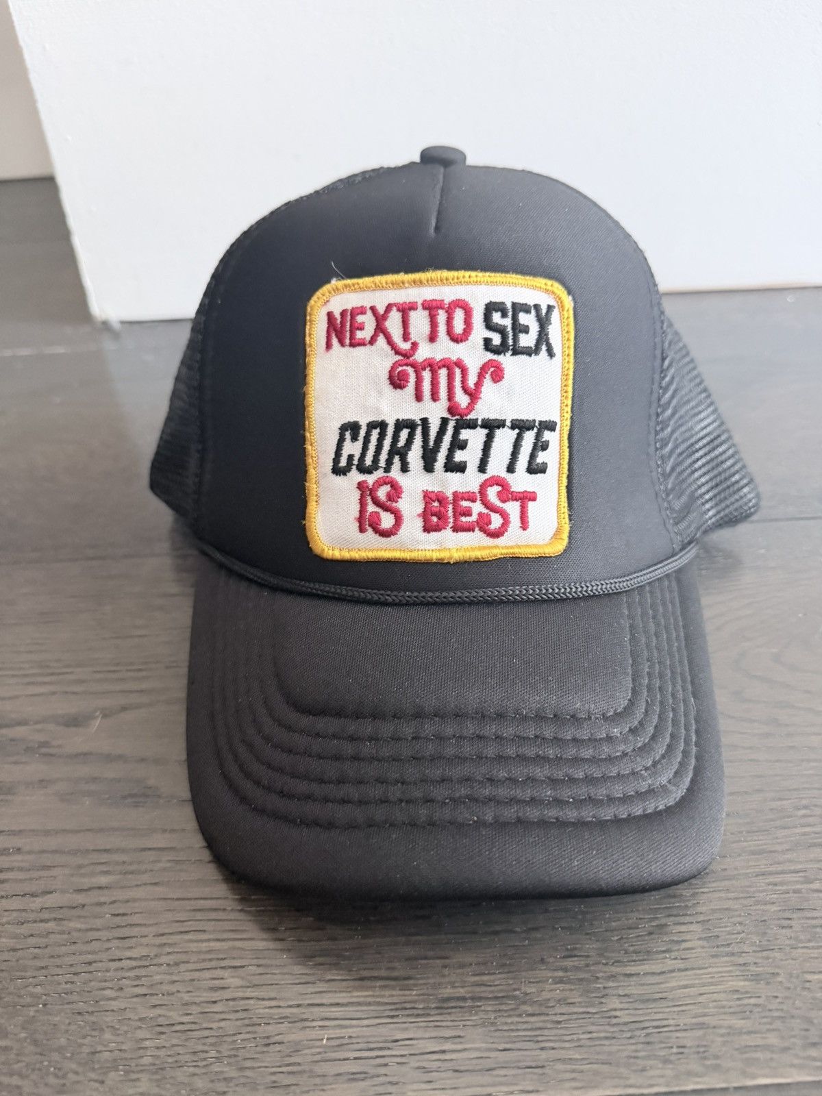 Other Vintage Corvette Patch on New Black Trucker Hat Size ONE SIZE - 1 Thumbnail