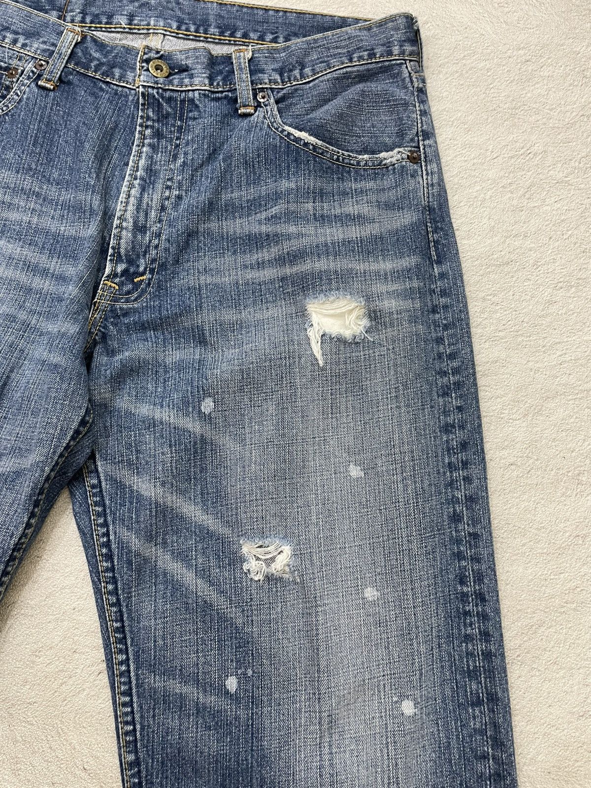 Kapital 2000s Japan Jorts Distressed Denim Ripped Jeans Ifsix LGB Size US 34 / EU 50 - 3 Thumbnail