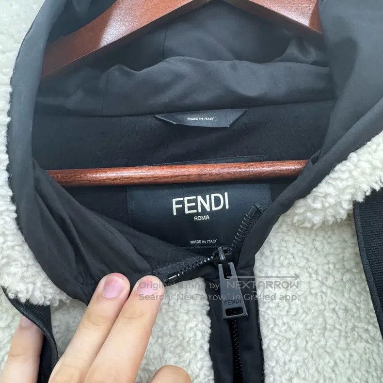 Fendi Fendi Fleece black and white yellow color block jacket Size US M / EU 48-50 / 2 - 4 Thumbnail