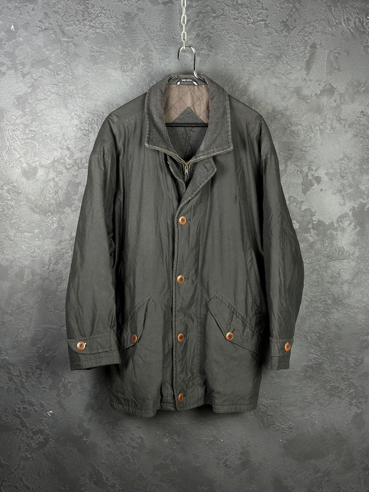 Designer × Vintage × Yves Saint Laurent Vintage Yves Saint Laurent Big Logo Monogram Jacket Size US L / EU 52-54 / 3 - 1 Thumbnail