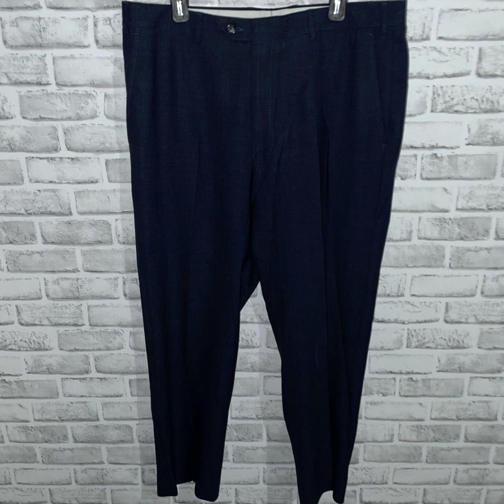 Vintage VINTAGE Santorelli Dark Blue Romeo Wool Dress Pants Mens 38x28 Dress Pants Mens 38 28in Blue Wool Size US 38 / EU 54 - 2 Thumbnail