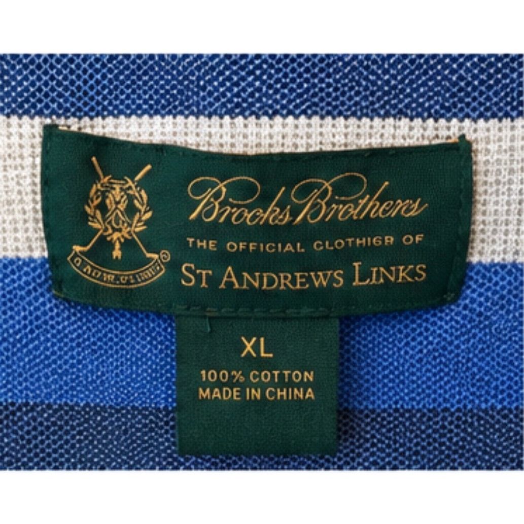 Brooks Brothers Brooks Brothers Golf Polo XL Blue Stripe St Andrews Links Size US XL / EU 56 / 4 - 4 Thumbnail