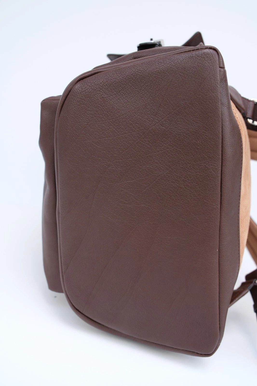 Brunello Cucinelli New Brunello Cucinelli Brown Beige Leather Travel Backpack Size ONE SIZE - 4 Thumbnail