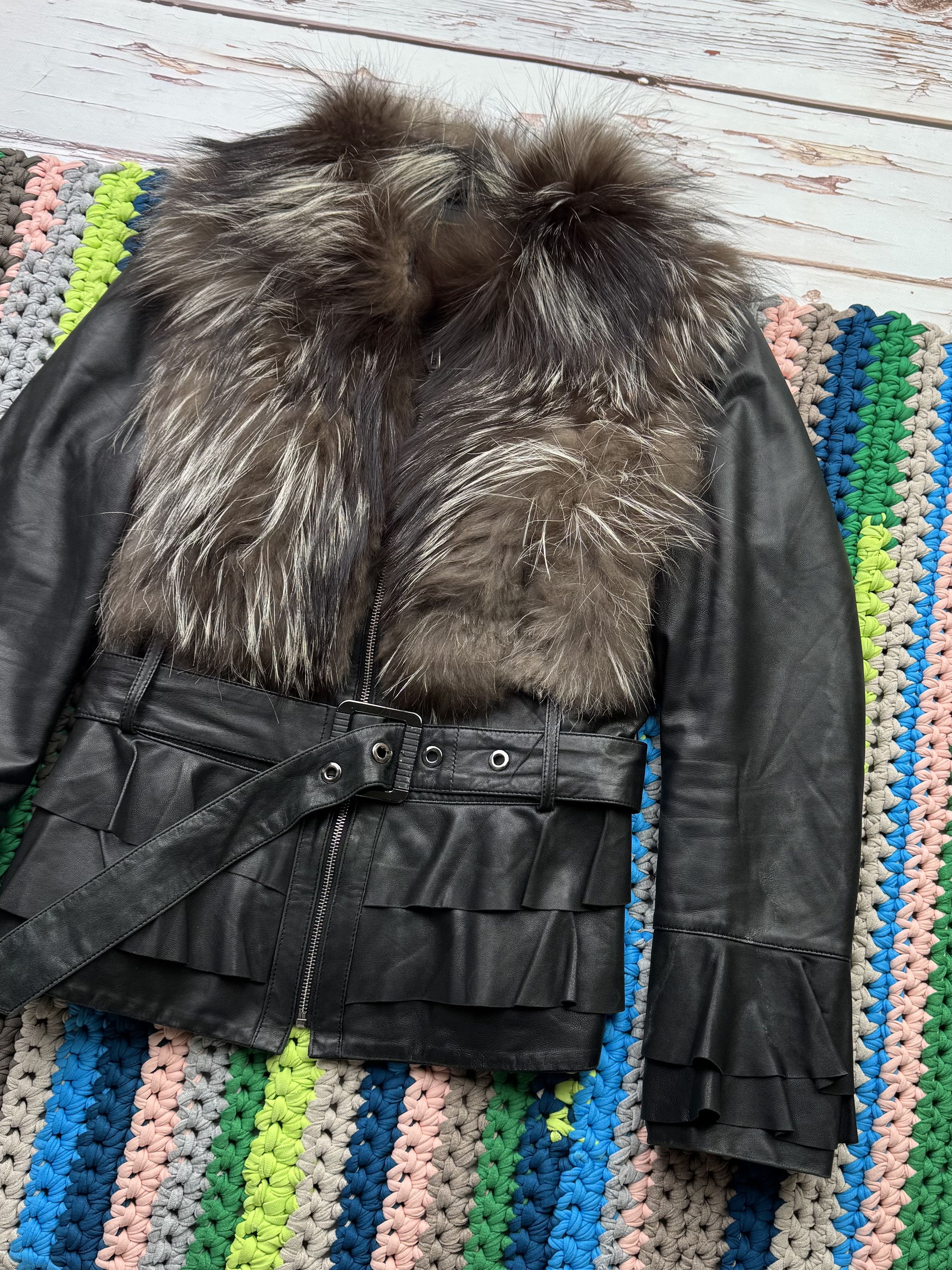 Hysteric Glamour Vintage Cropped Leather Jacket With Fur Details (V22)(D15) Size S / US 4 / IT 40 - 3 Thumbnail