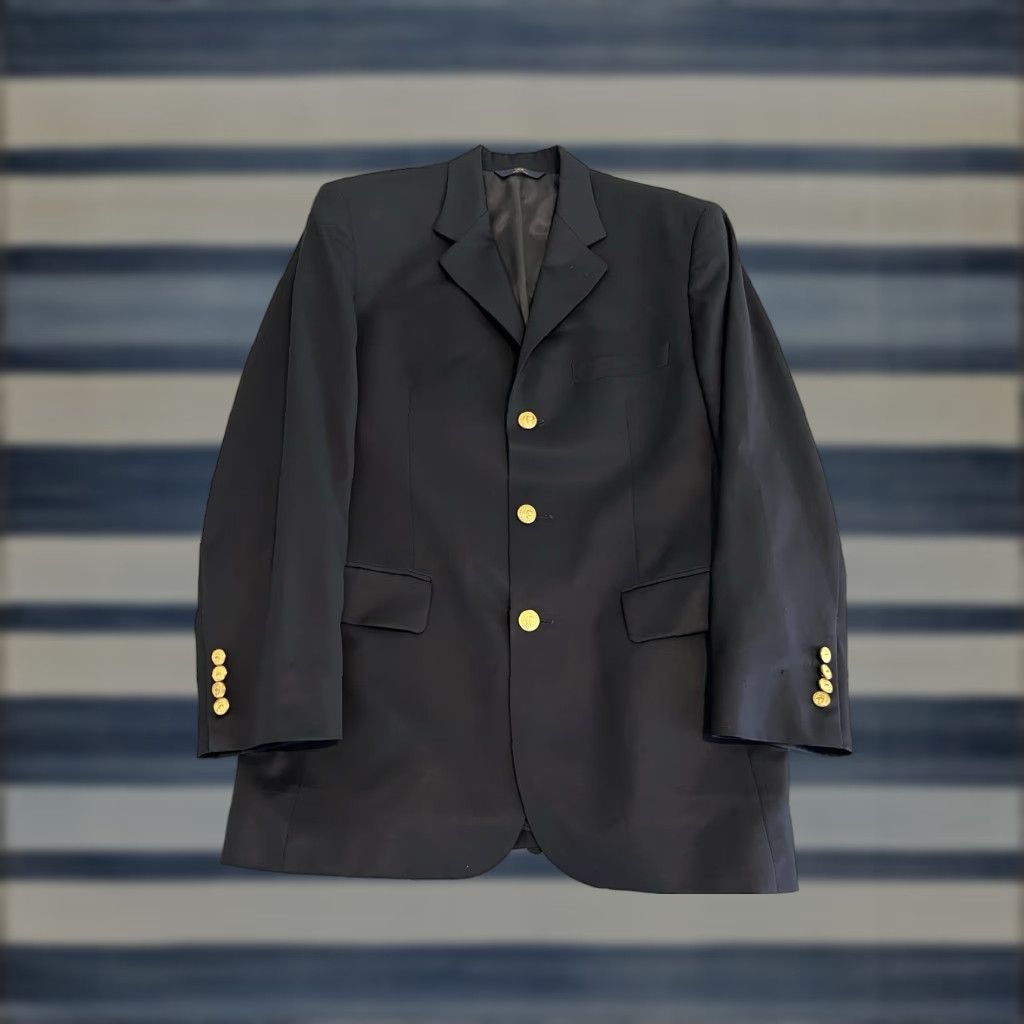 Brooks Brothers Brooks Brothers Blazer Jacket 3 Button Wool Black 38R Mens Coat Sport Coat Size 38R - 1 Thumbnail