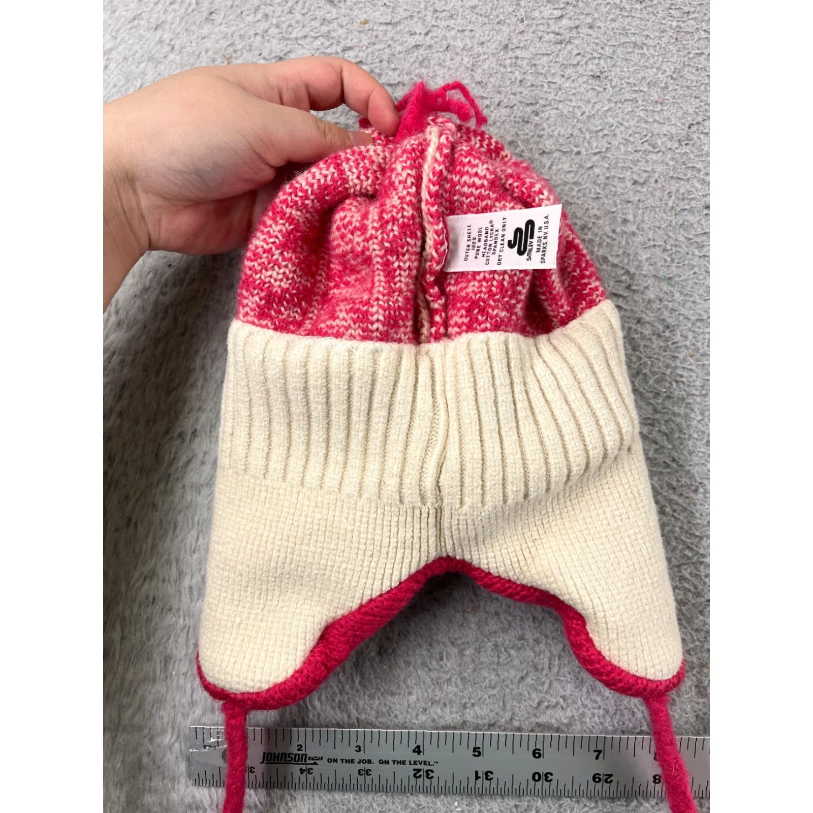 Pinko Smiley Beanie Adult One Size Pink Knit Wool Fair Isle Tassel Ear Flap Ski Hat/Cap Mens Womens Size ONE SIZE - 7 Thumbnail