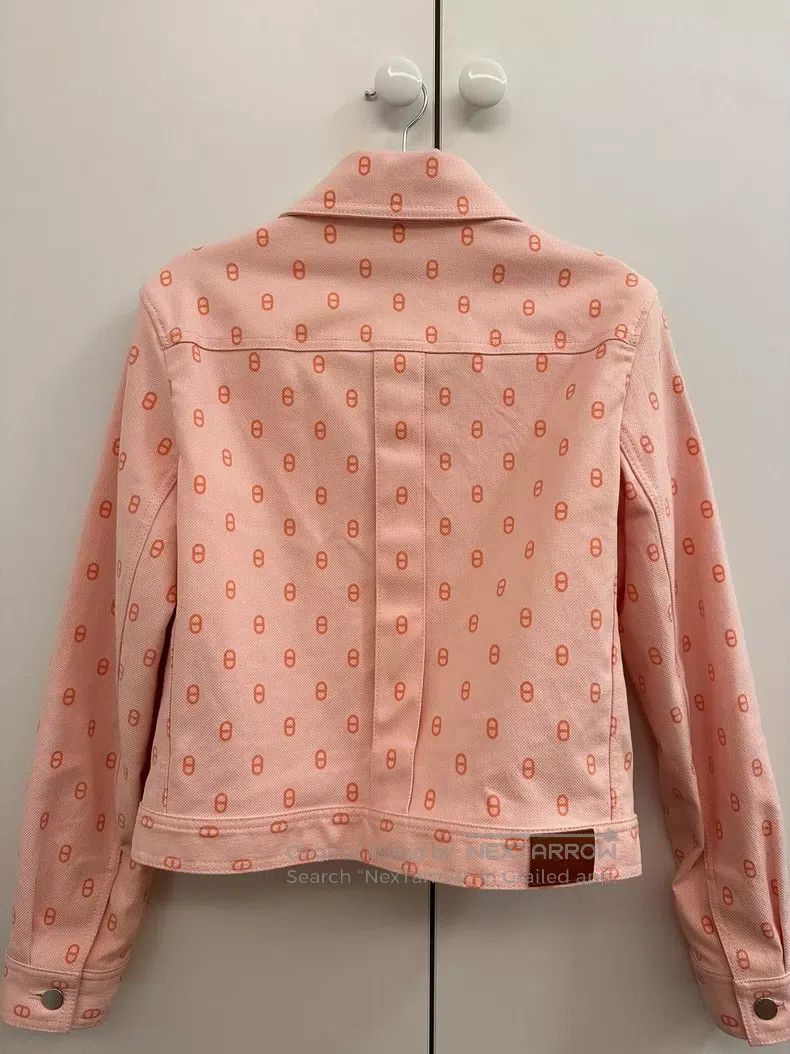 Hermes Hermes Pink pig nose logo denim jacket Size XS / US 0-2 / IT 36-38 - 2 Thumbnail
