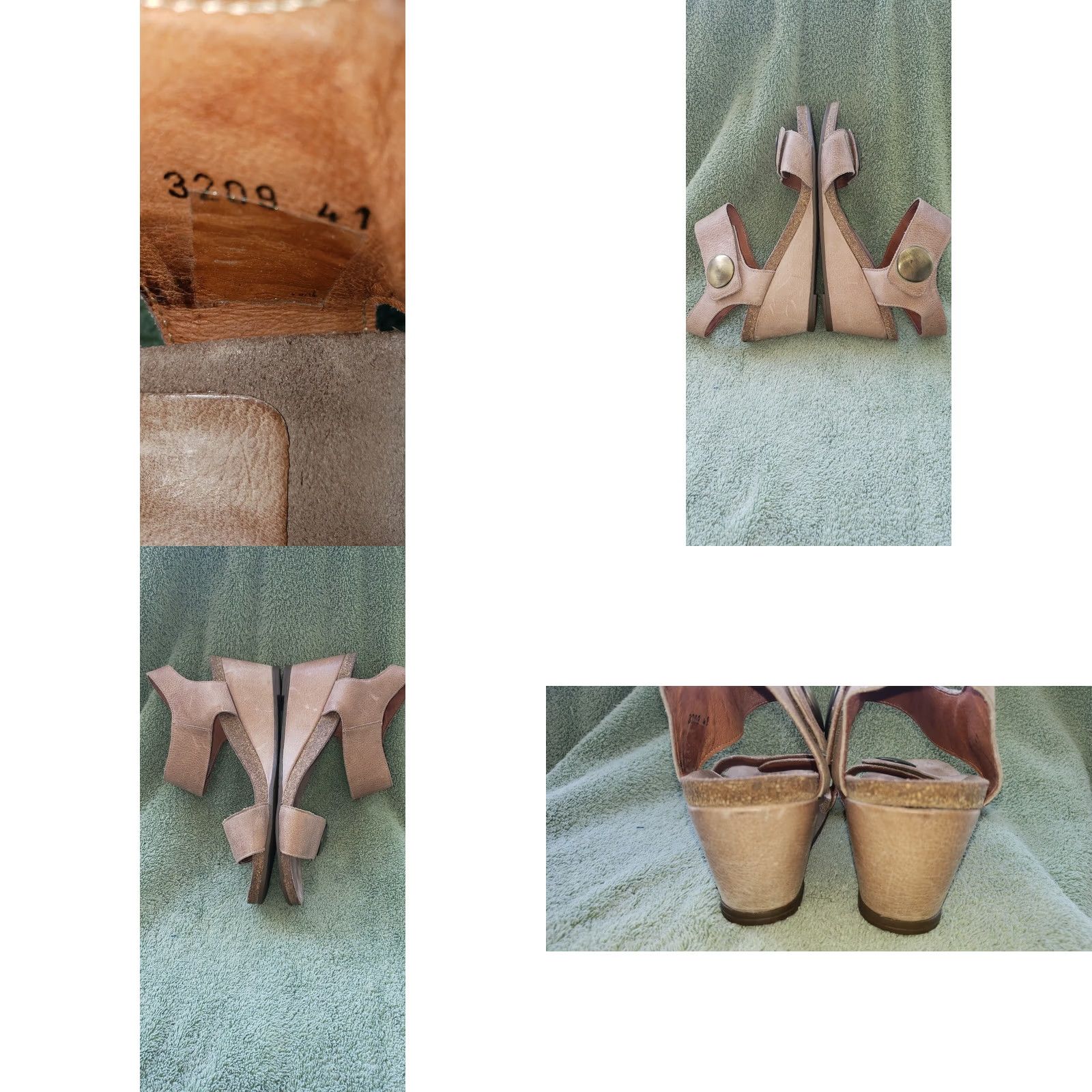 Taos Taos Carousel Wedge Sandal 10.5M Taupe T-Strap Hook & Loop Large Brass Buttons Sandal Womens Shoes Size US 11 / IT 41 - 8 Thumbnail