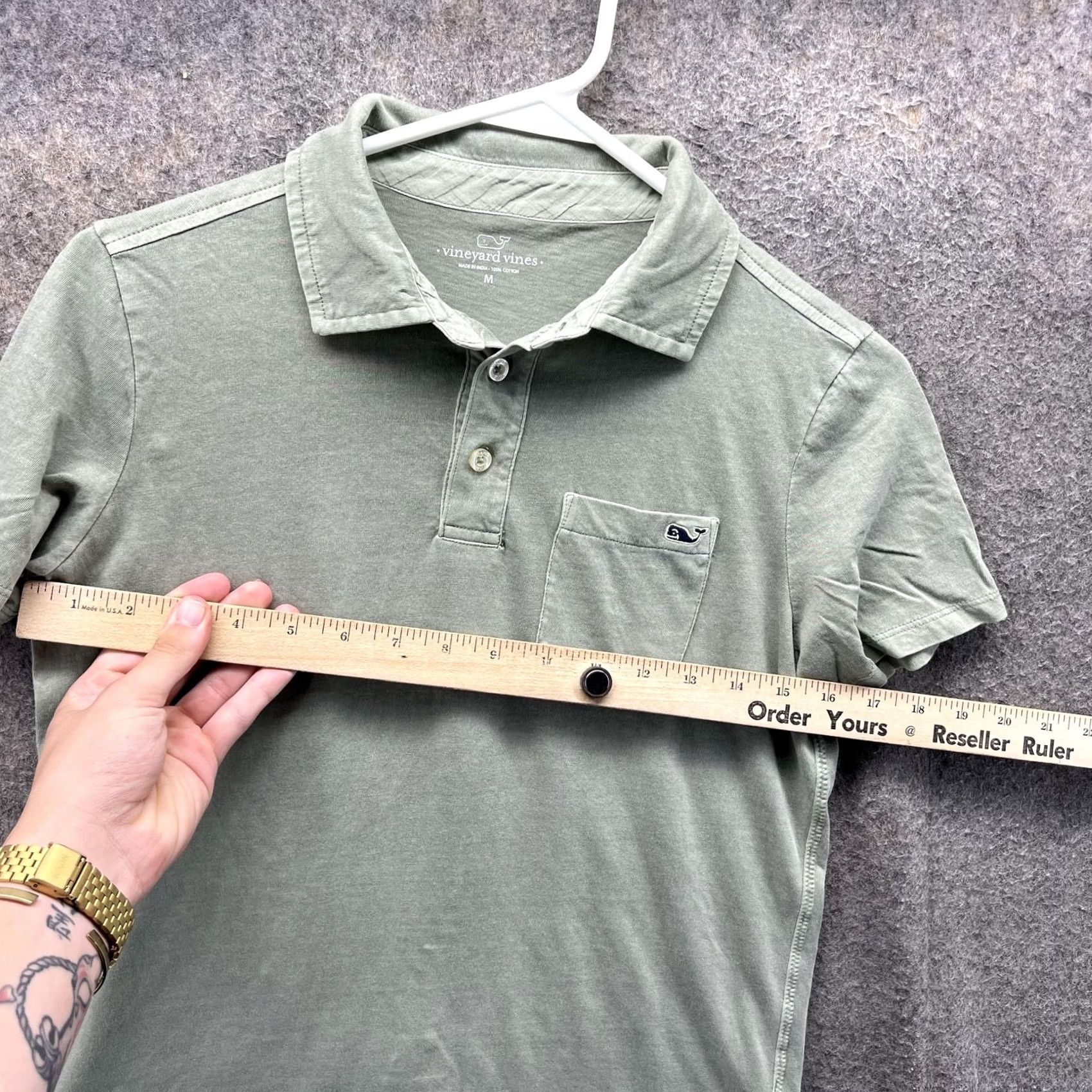 Vineyard Vines VINEYARD VINES Polo Shirt Mens M Green Pocket Whale Logo Cotton Casual Shirt Size US M / EU 48-50 / 2 - 6 Thumbnail