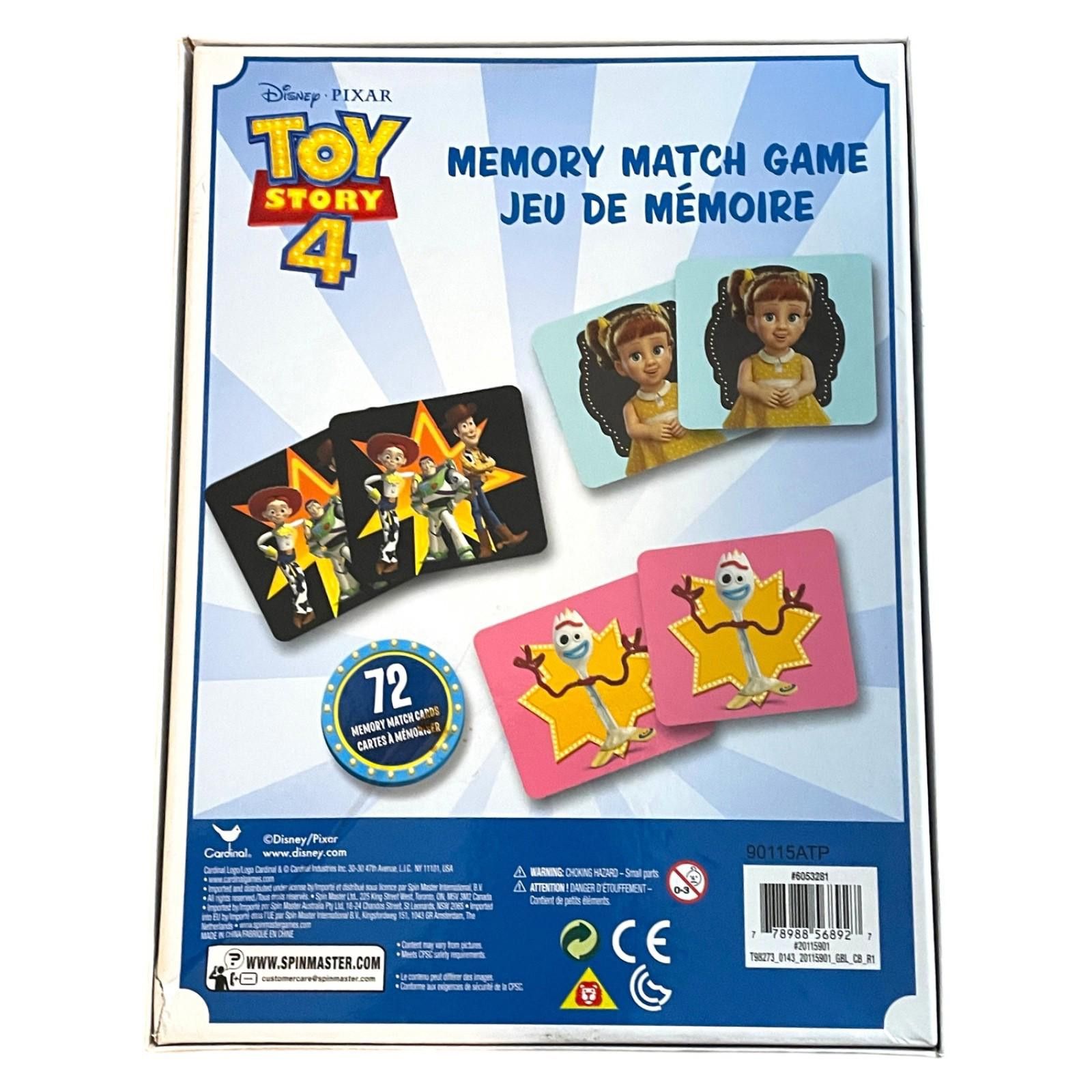 Pierre Cardin Toy Story 4 Memory Match Game Kids Disney Pixar Complete Size ONE SIZE - 2 Thumbnail