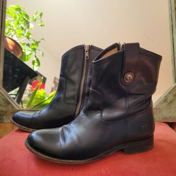 Frye Frye Melissa Black Leather Ankle Short Boots - Size 6.5us Size US 6.5 / IT 36.5 - 1 Thumbnail