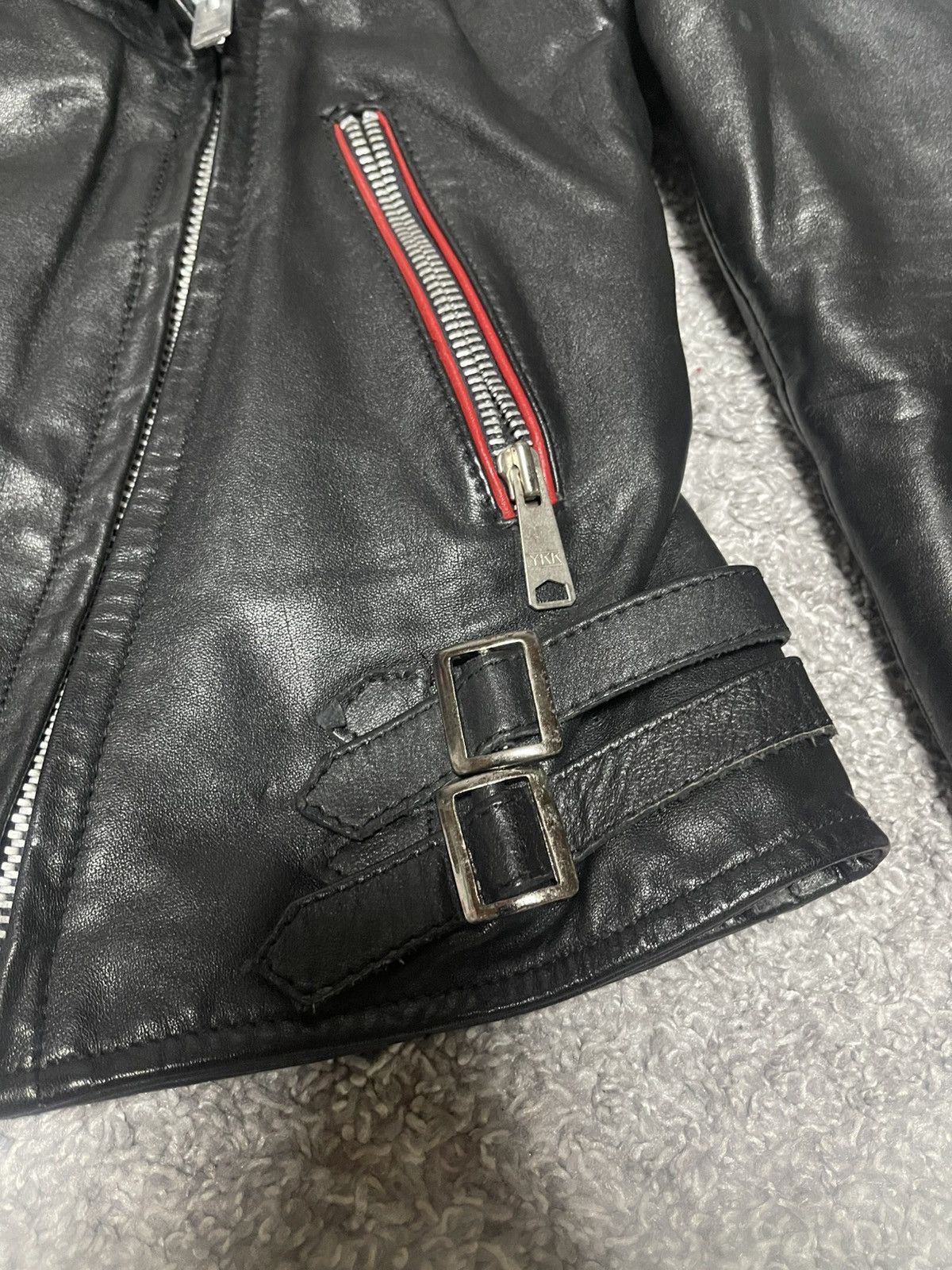 Vintage ECHTES LEDER VINTAGE BIKER LEATHER JACKET SIZE 38 Size XS / US 0-2 / IT 36-38 - 6 Thumbnail