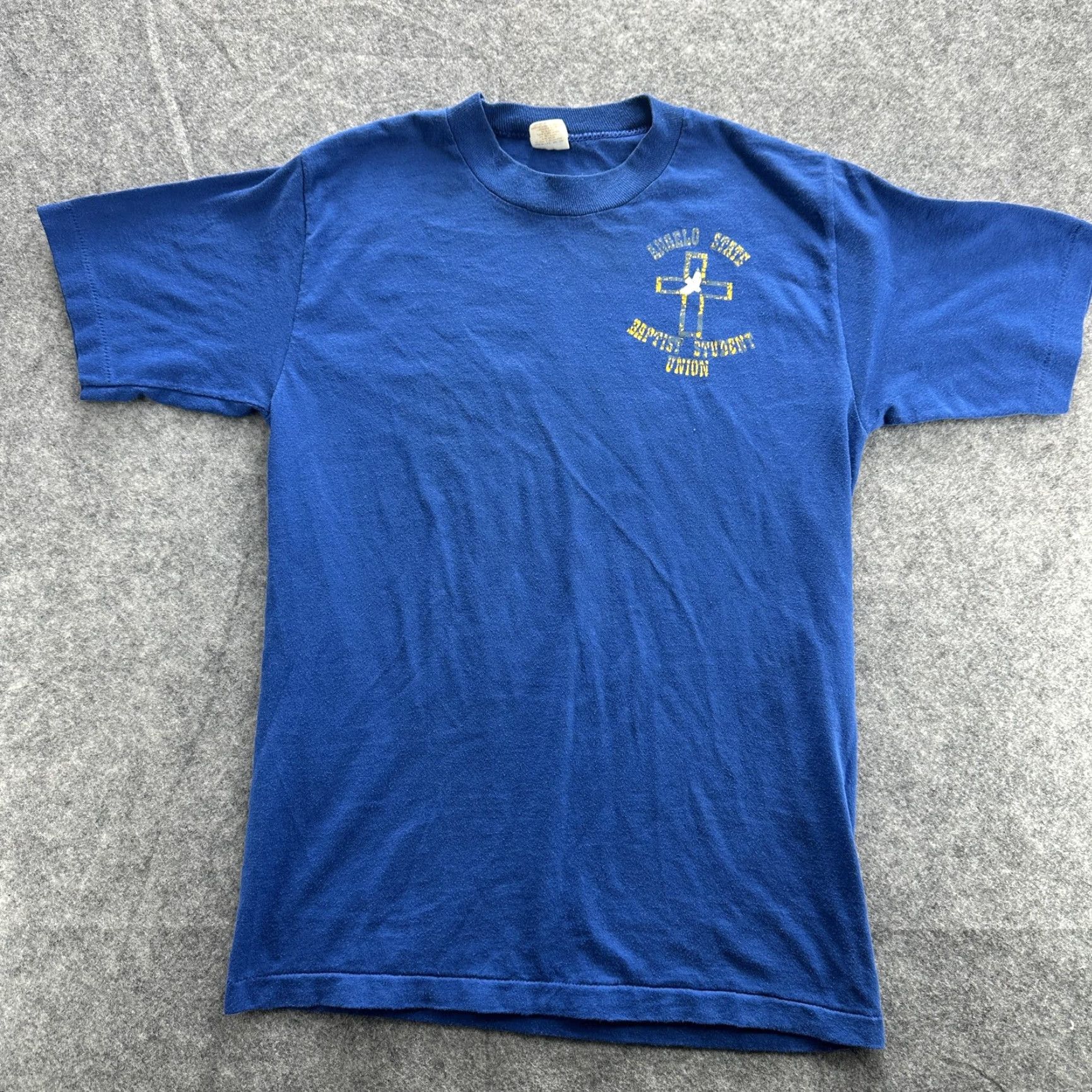 Vintage VINTAGE Angelo State Baptist Student Union Shirt Mens Medium Blue T-Shirt Prayer Christian 80s Tee Size US M / EU 48-50 / 2 - 2 Thumbnail