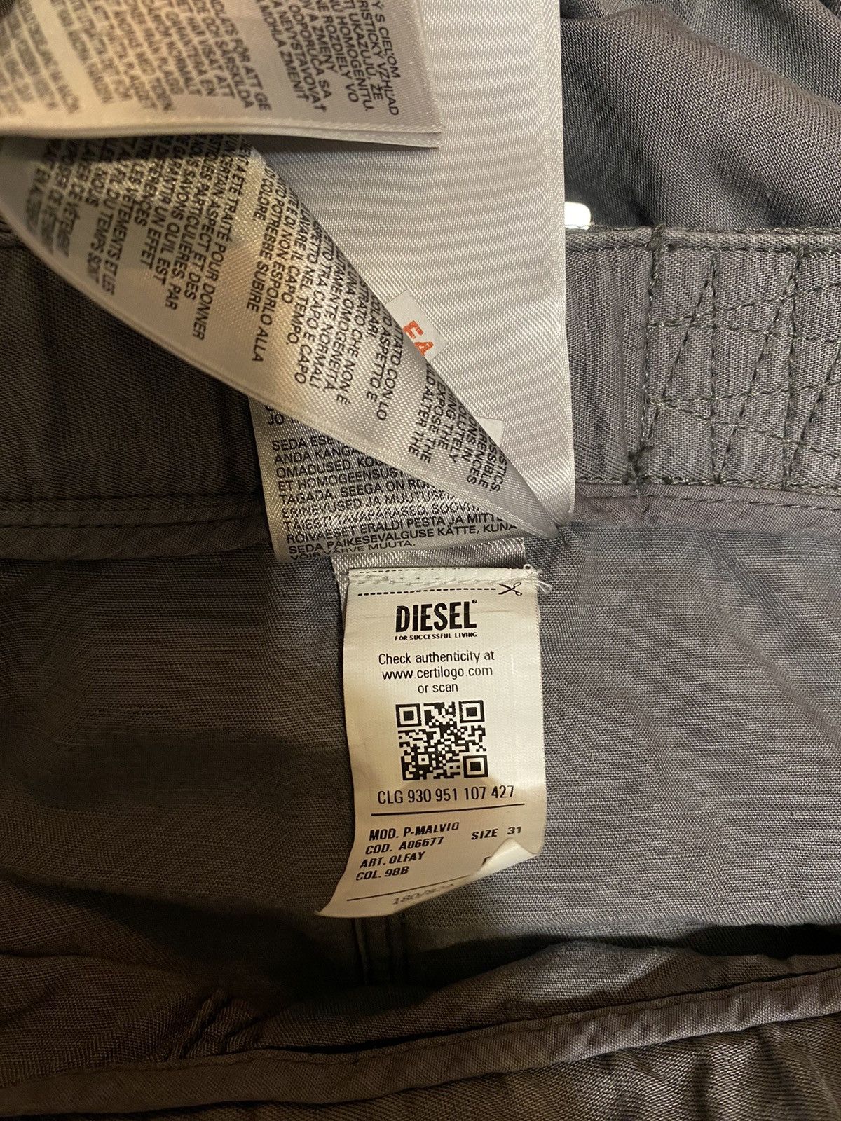 Diesel Diesel P-Malvio cargo trouser Size US 33 - 7 Thumbnail