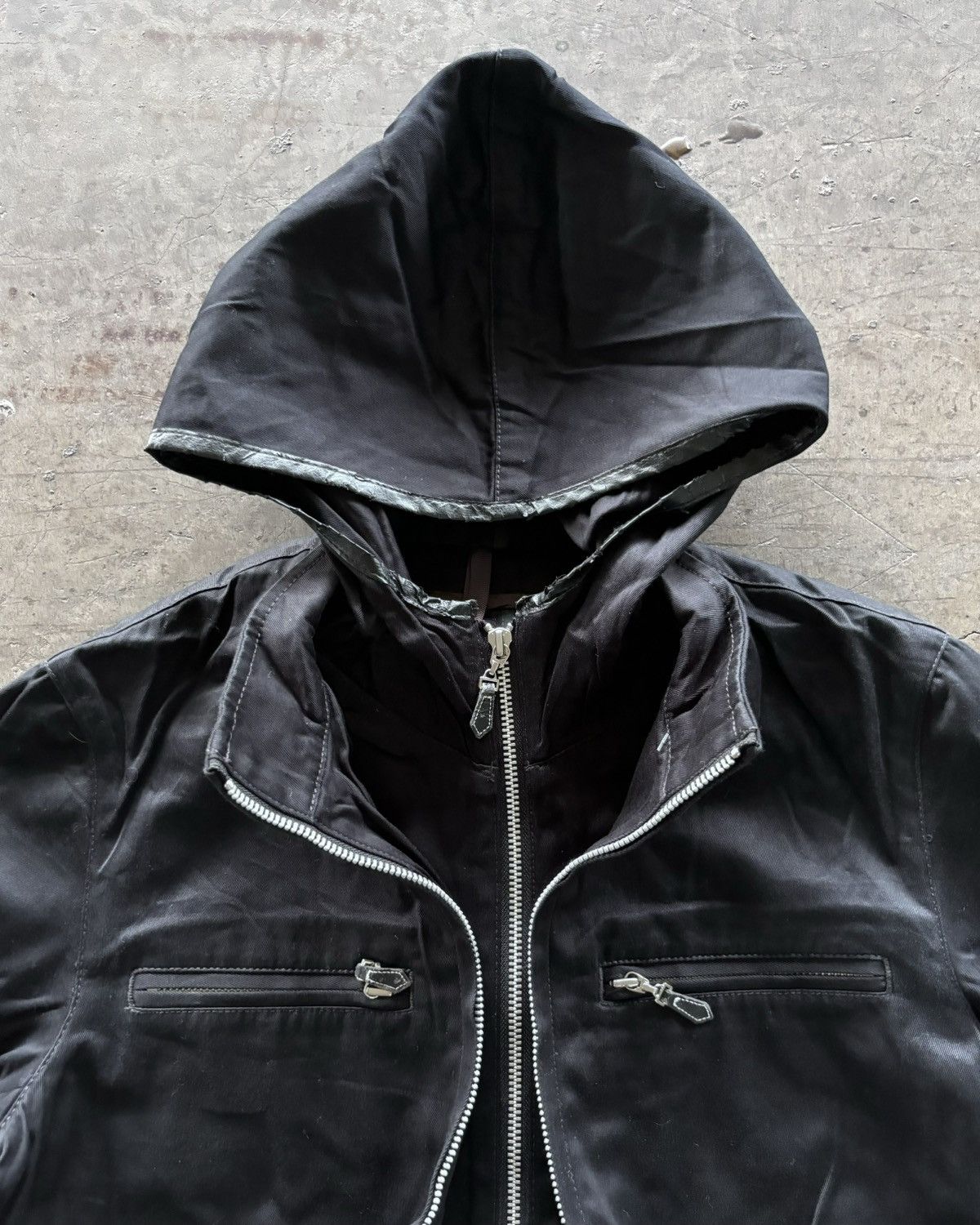 If Six Was Nine × Japanese Brand × Le Grande Bleu (L.G.B.) 2000s m.f.Editorial Multi Zip Up Canvas Black Jacket Size US L / EU 52-54 / 3 - 3 Thumbnail