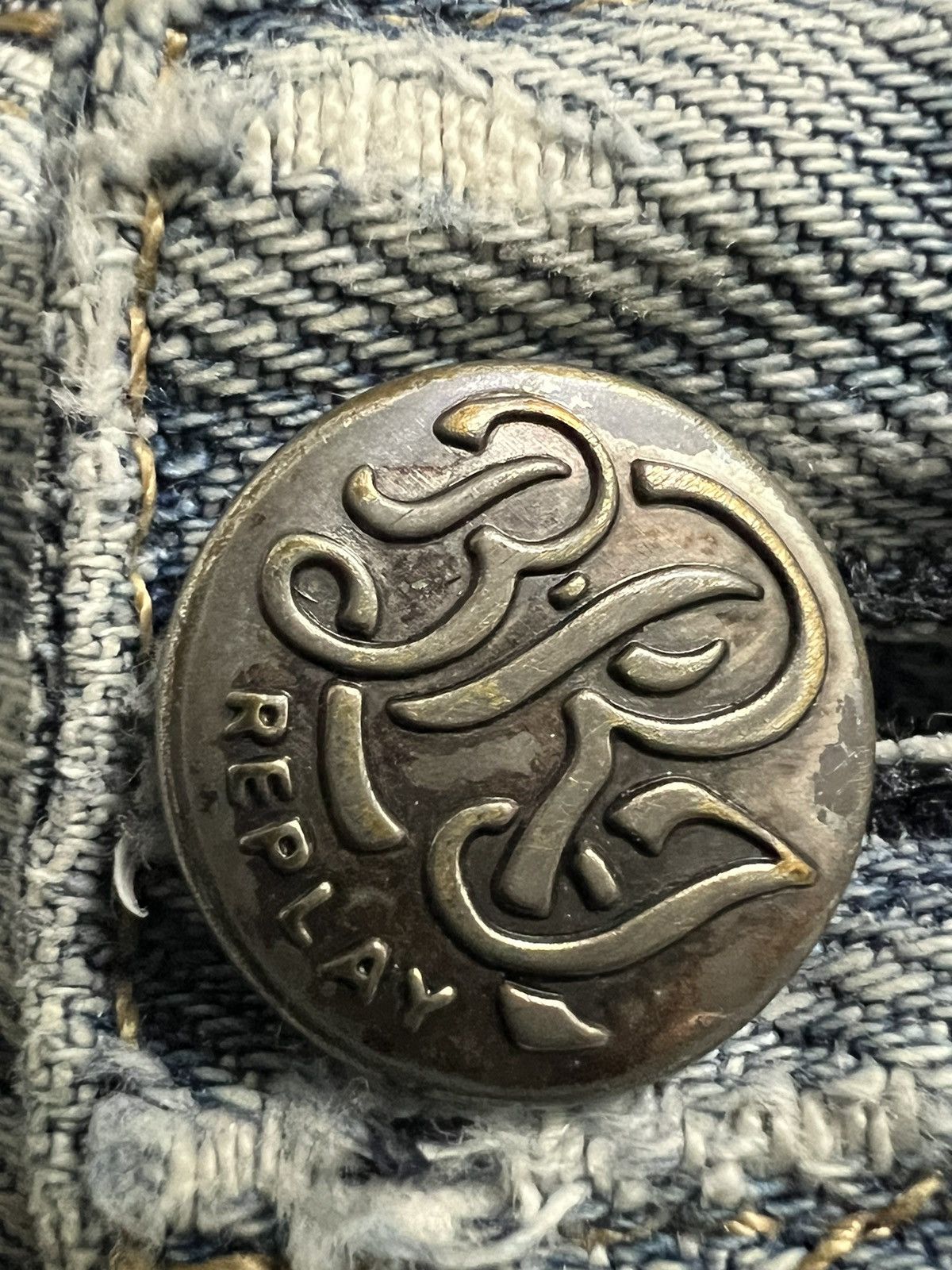 Replay × Vintage REPLAY DENIM DISTREES BUTTON FLY Size US 32 / EU 48 - 7 Thumbnail
