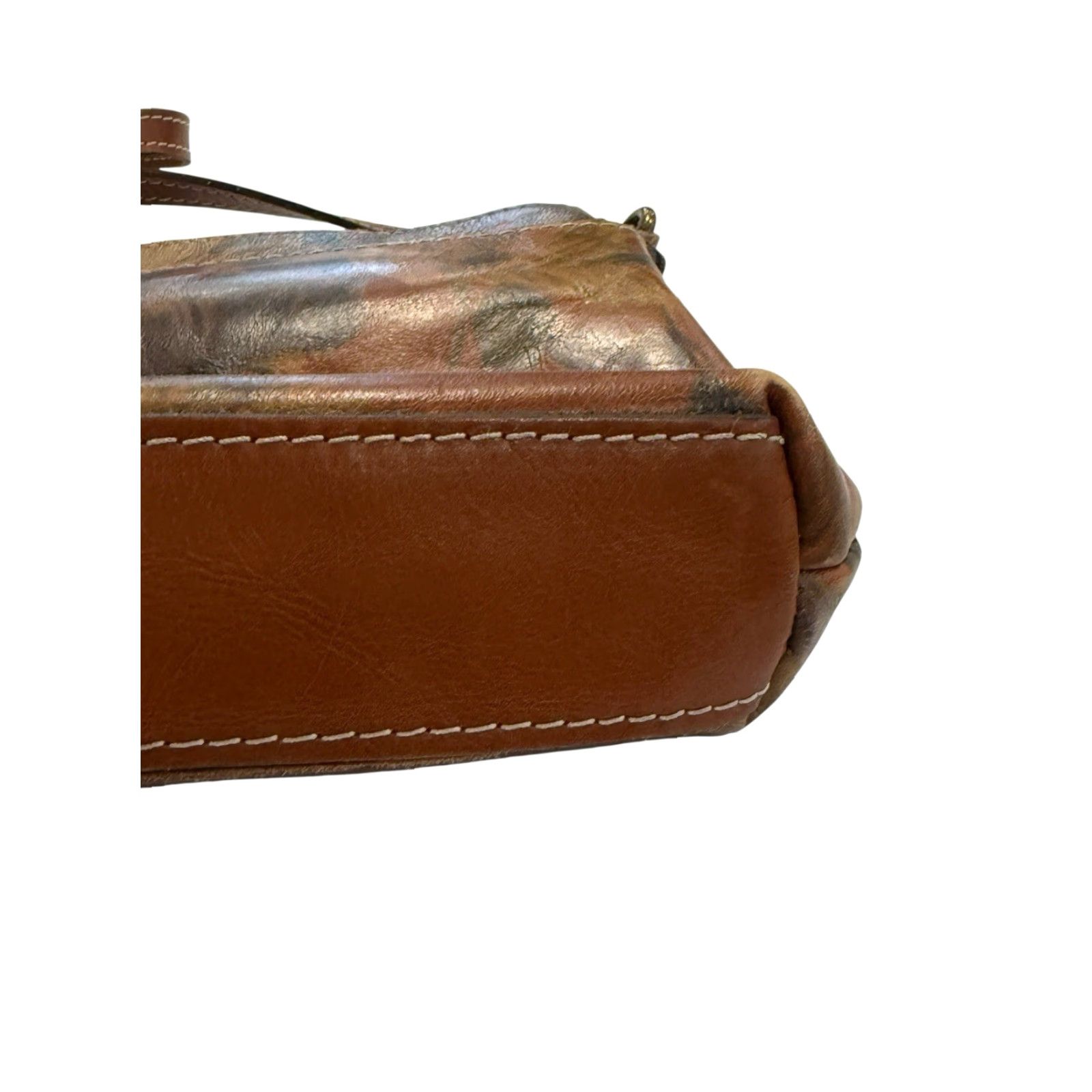 Patricia Nash Patricia Nash Avellino Floral Leather Crossbody Handbag Purse Fall Colors Size ONE SIZE - 7 Thumbnail