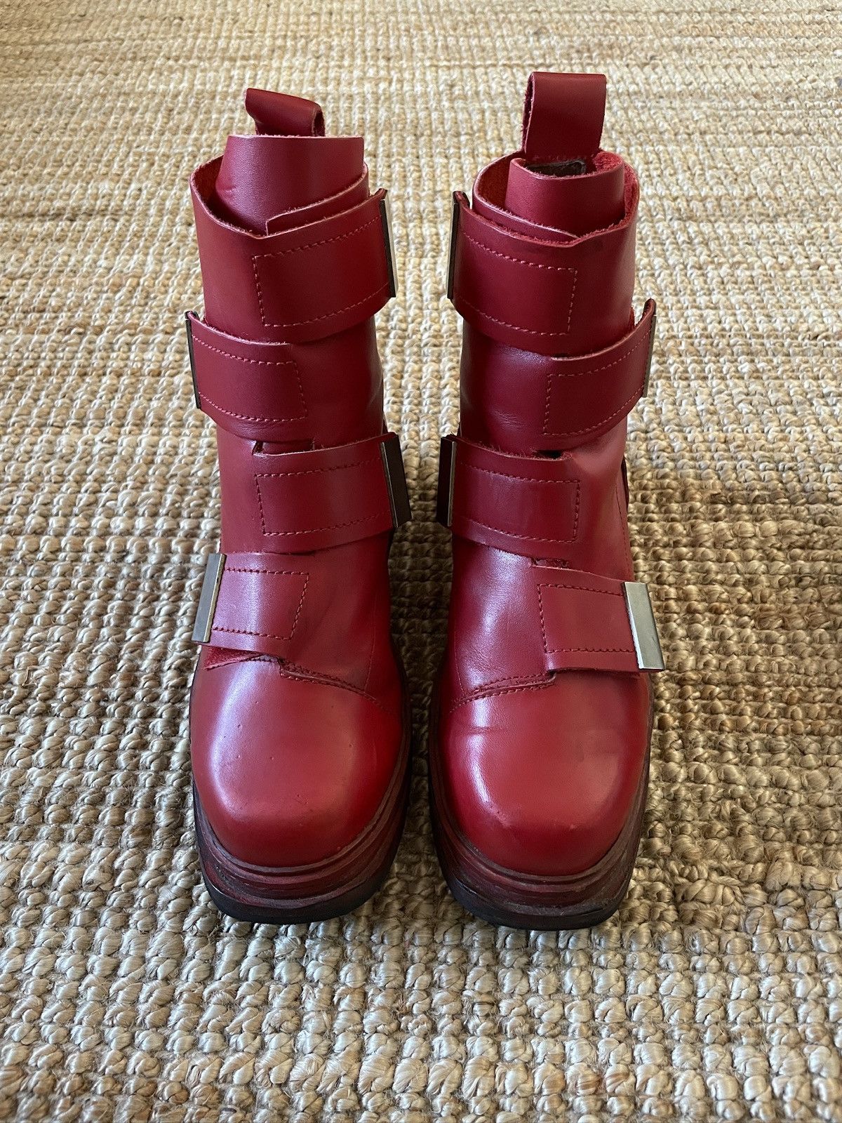 Dirk Bikkembergs Dirk Bikkembergs AW96 4 Velcro Straps Leather Boots Size US 10 / EU 43 - 1 Thumbnail
