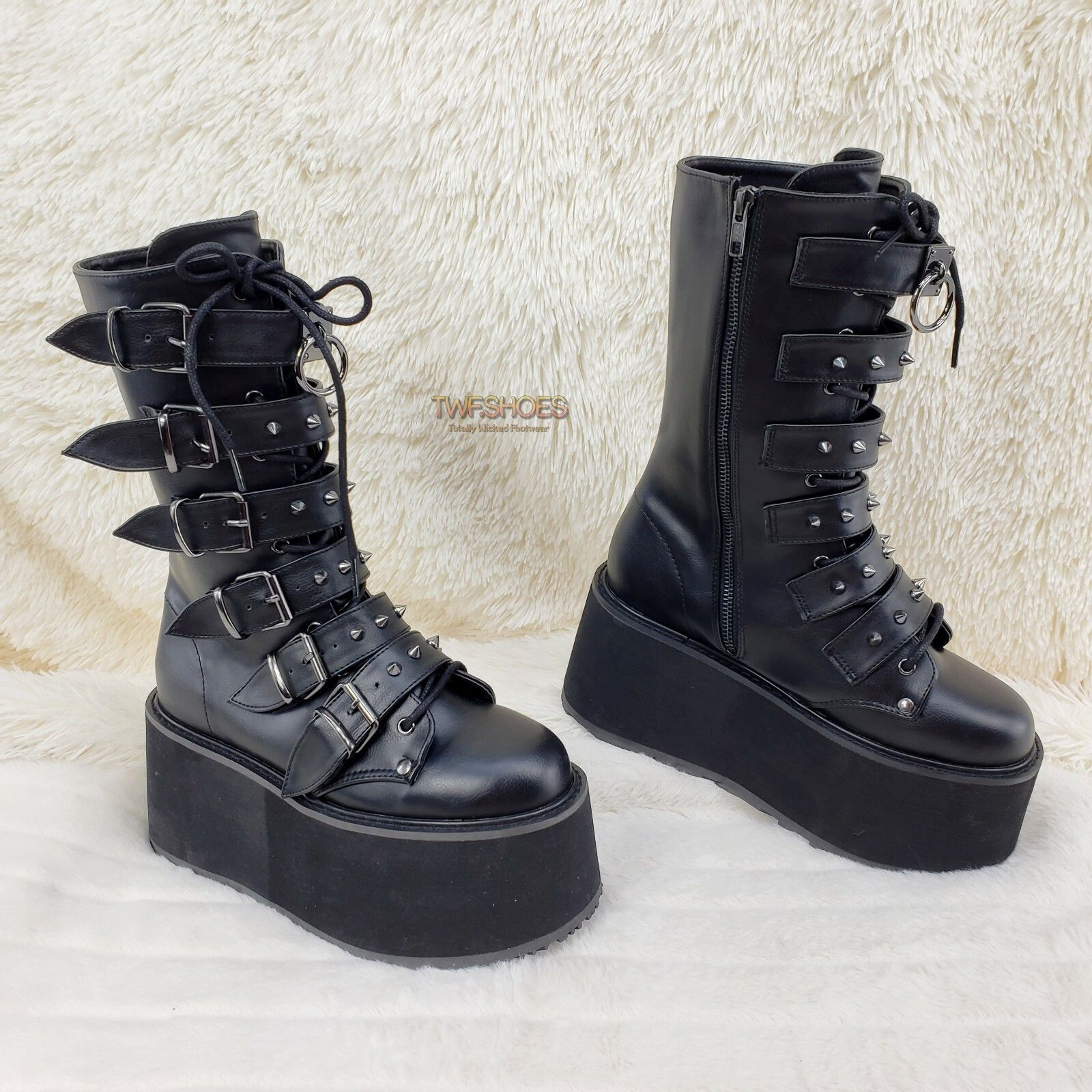 DEMONIA Damned 225 Multi Strap Goth Punk Rock 3.5