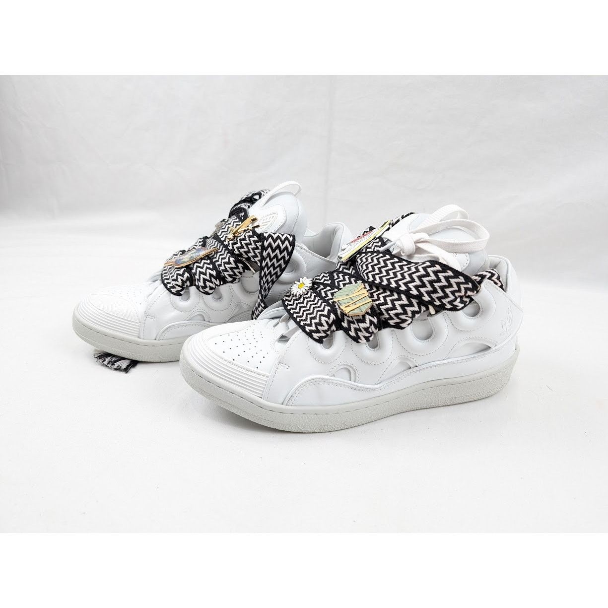 Lanvin o1rshd1 Curb Sneakers in White/Black Size US 10 / EU 43 - 17 Thumbnail