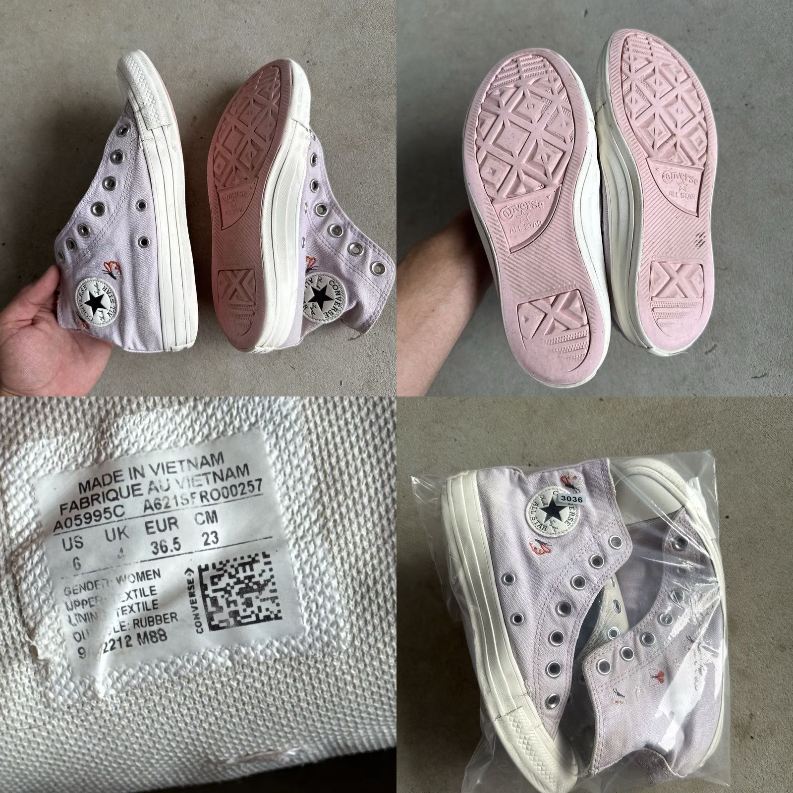 Converse Converse Chuck Taylor All Star Shoes Womens Size 6 Purple Hi Top Butterfly Wings Sneakers Size S / US 4 / IT 40 - 8 Thumbnail