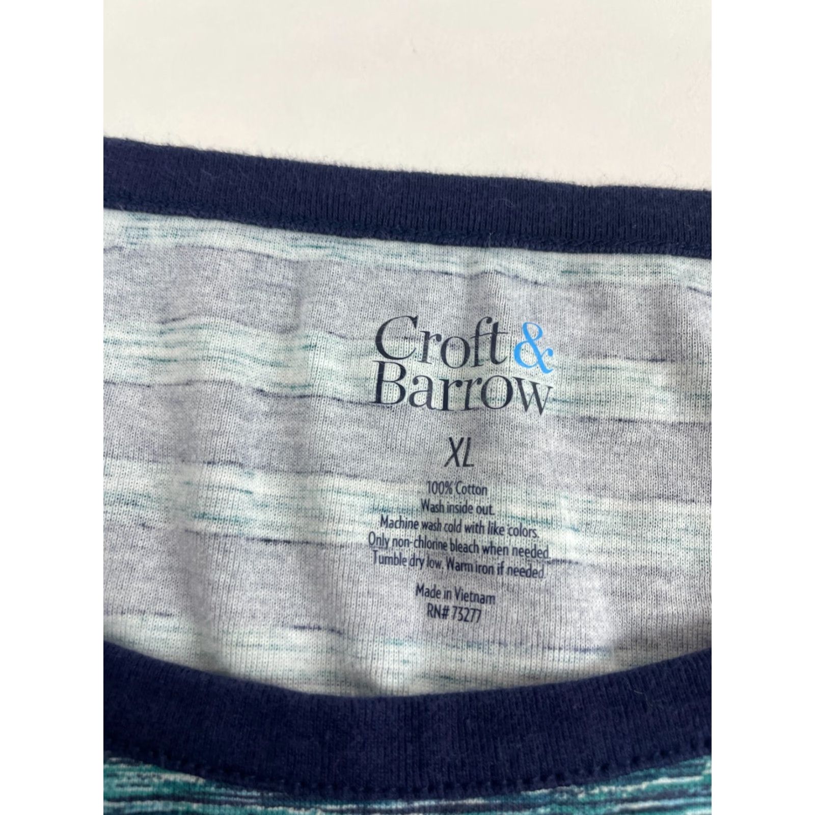 Croft & Barrow Croft & Barrow Shirt Women's XL Blue Turquoise Striped Long Sleeve Tee Size XL / US 12-14 / IT 48-50 - 5 Thumbnail