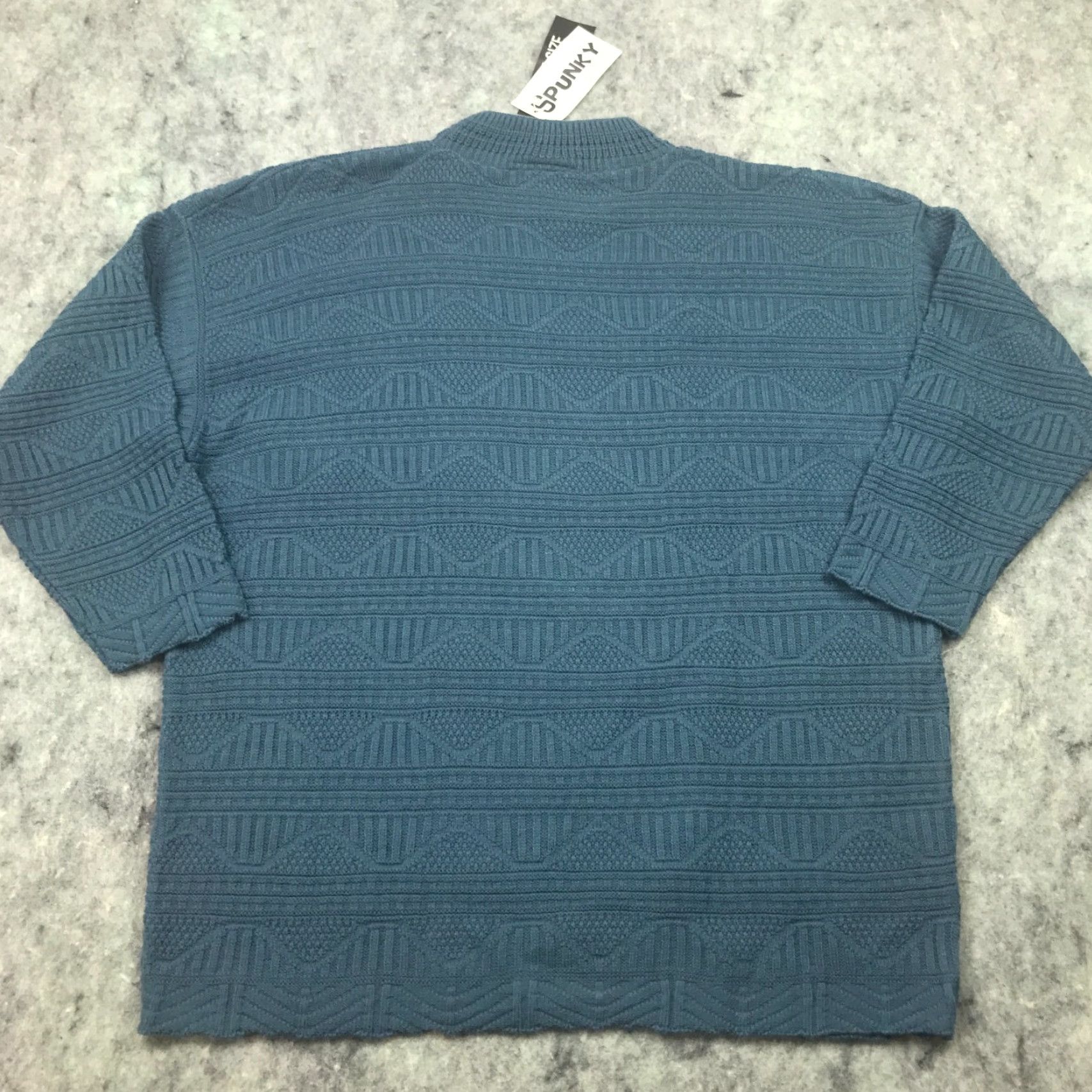 Vintage VINTAGE Spunky Blue Knit Sweater One Size Long Sleeve High Neck Oversized Womens Size ONE SIZE - 5 Thumbnail