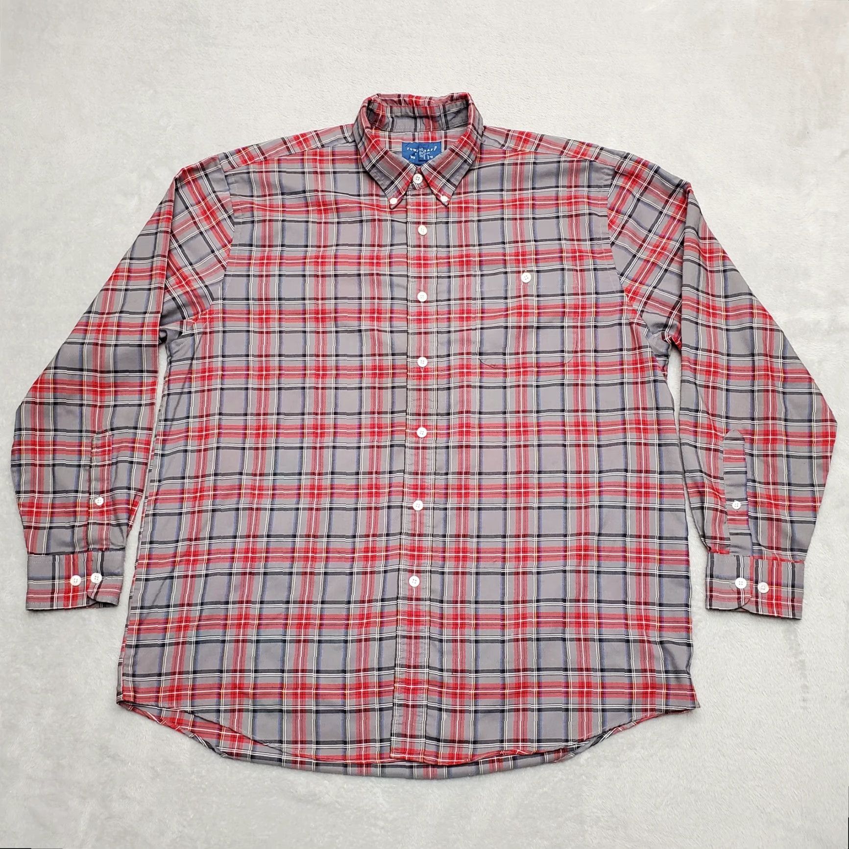 Vintage VINTAGE TownCraft Shirt Men L Gray Red Plaid Button Down Long Sleeve Casual Size US L / EU 52-54 / 3 - 6 Thumbnail