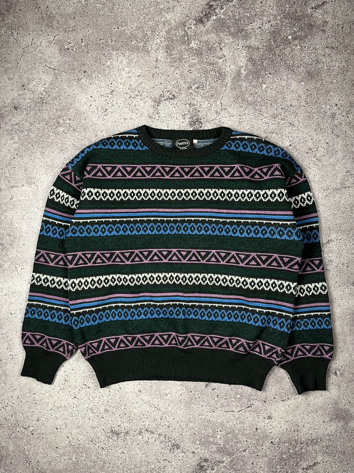 Pre-owned Coogi X Vintage Crazy Vintage Y2k Coogi Style Color Sweater Mantex In Multicolor