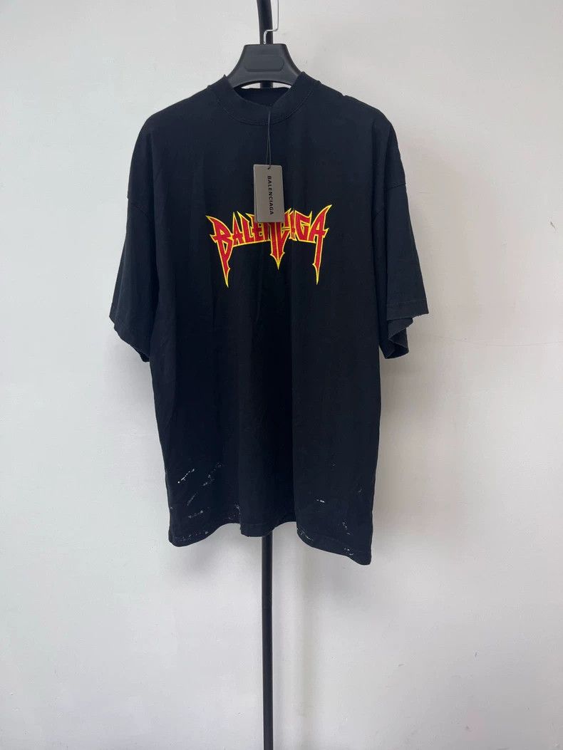 Balenciaga Balenciaga Metallica Lightning Logo T-Shirt - dmc Size US M / EU 48-50 / 2 - 1 Thumbnail