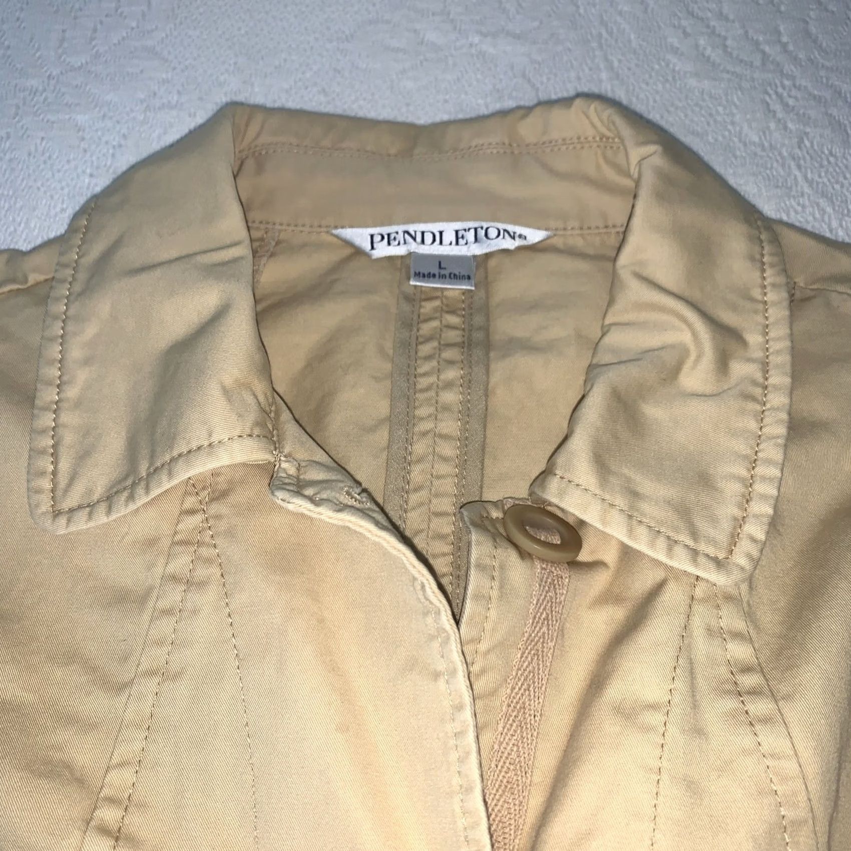 Pendleton Pendleton Womens Lightweight Work Jacket Blazer Beige Large Size L / US 10 / IT 46 - 2 Thumbnail