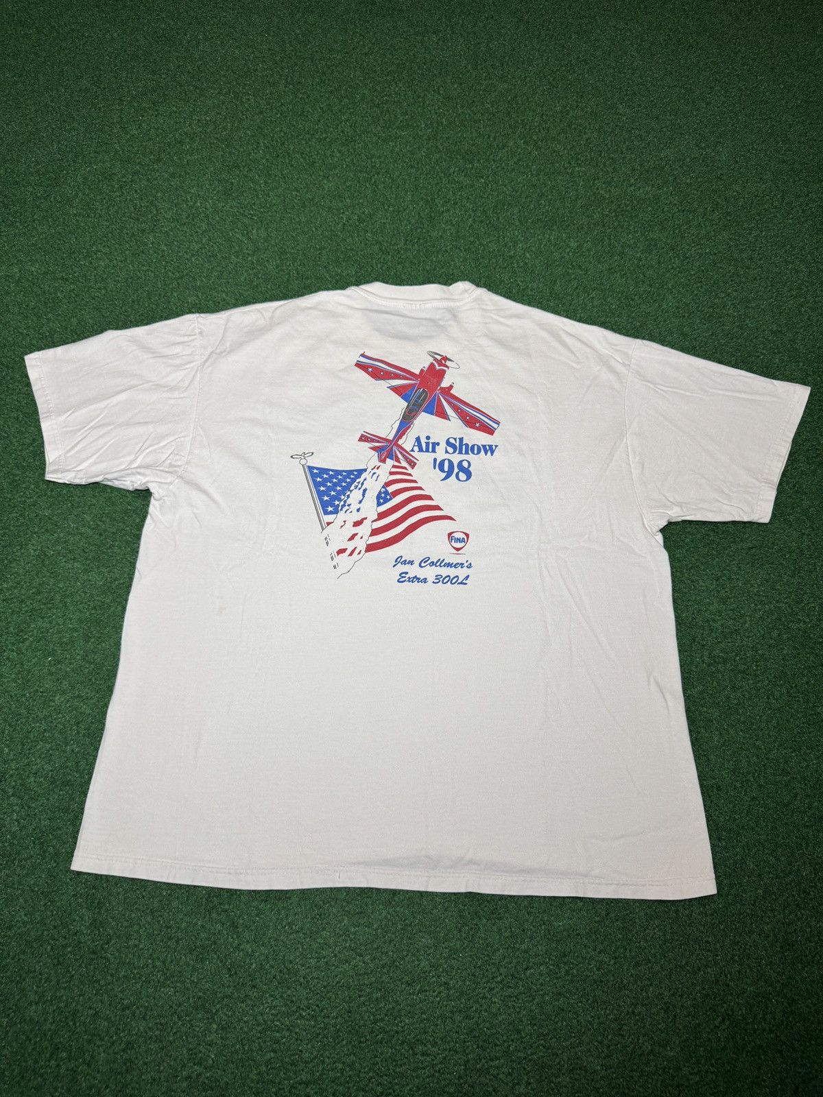 Hanes Vintage Dallas Airshow 90s Airplane Fina XL T Shirt Size US XL / EU 56 / 4 - 4 Thumbnail