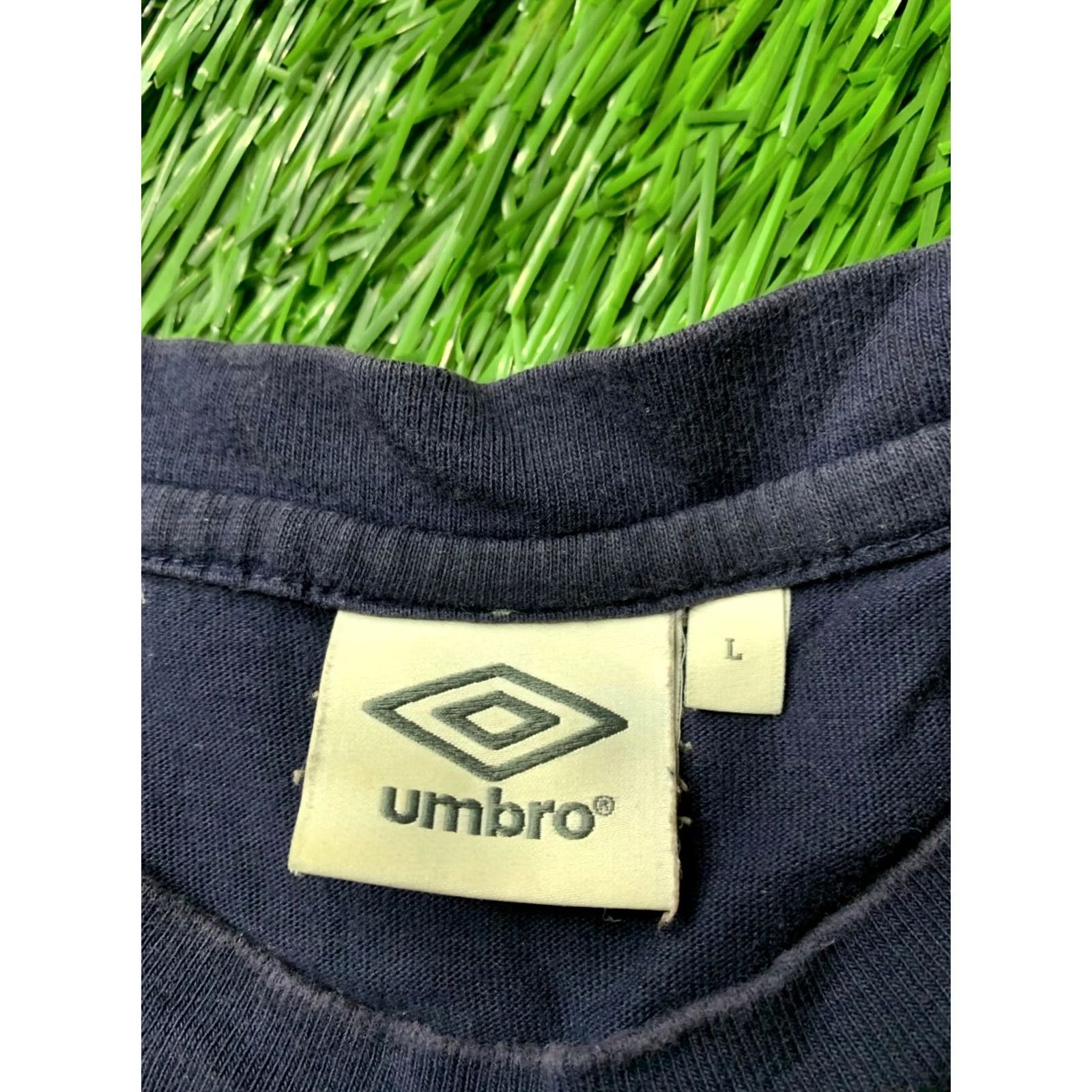 Umbro Umbro Shirt Men T-Shirt Navy Blue Short Sleeve Logo 100% Cotton Size L Large Size US L / EU 52-54 / 3 - 4 Thumbnail