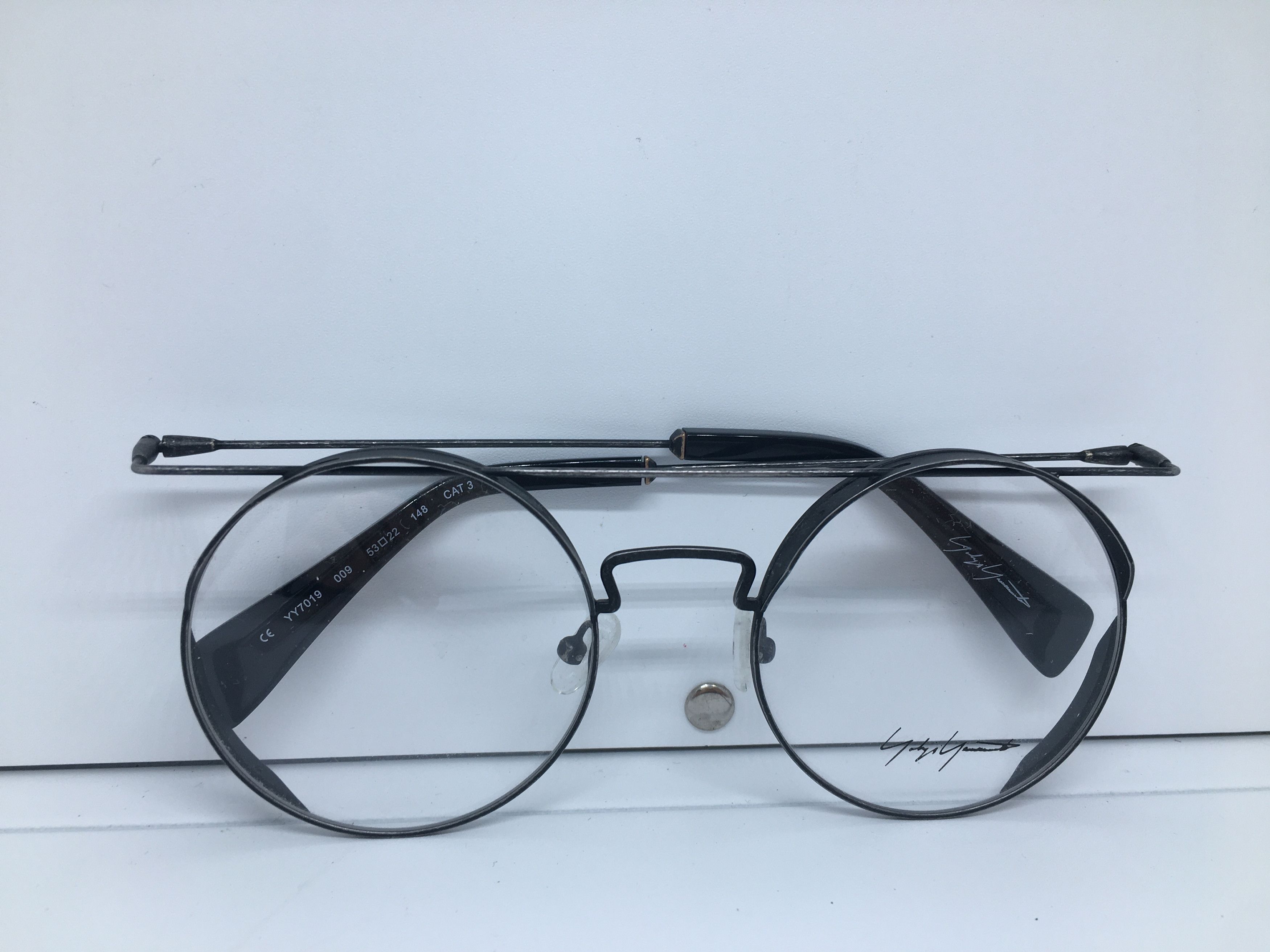 Yohji Yamamoto Yohji Yamamoto YY7019 Antique Silver Round Eyeglasses Frame Size ONE SIZE - 7 Thumbnail