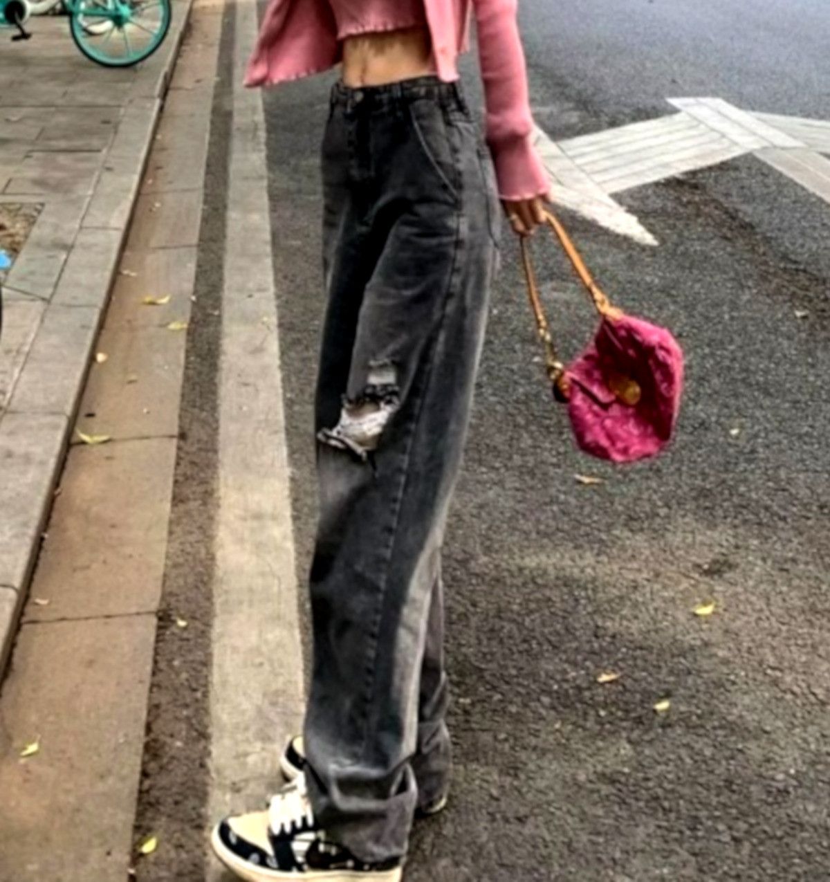 Designer × Japanese Brand × Vintage Stunning Black Washed Ripped Straight Jeans Streetwear Size 28" / US 6 / IT 42 - 3 Thumbnail
