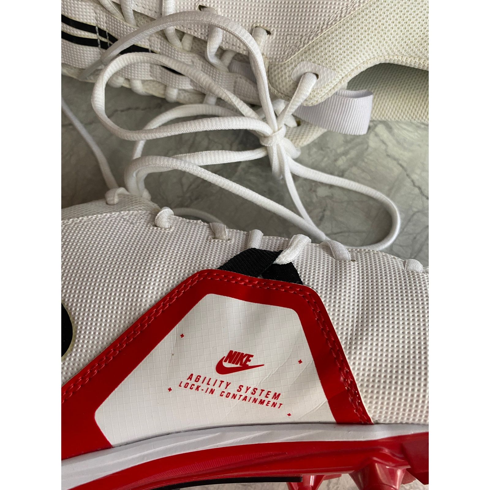 Nike Nike Alpha White, Black, and Red Football Cleats Size 13 Size US 13 / EU 46 - 7 Thumbnail