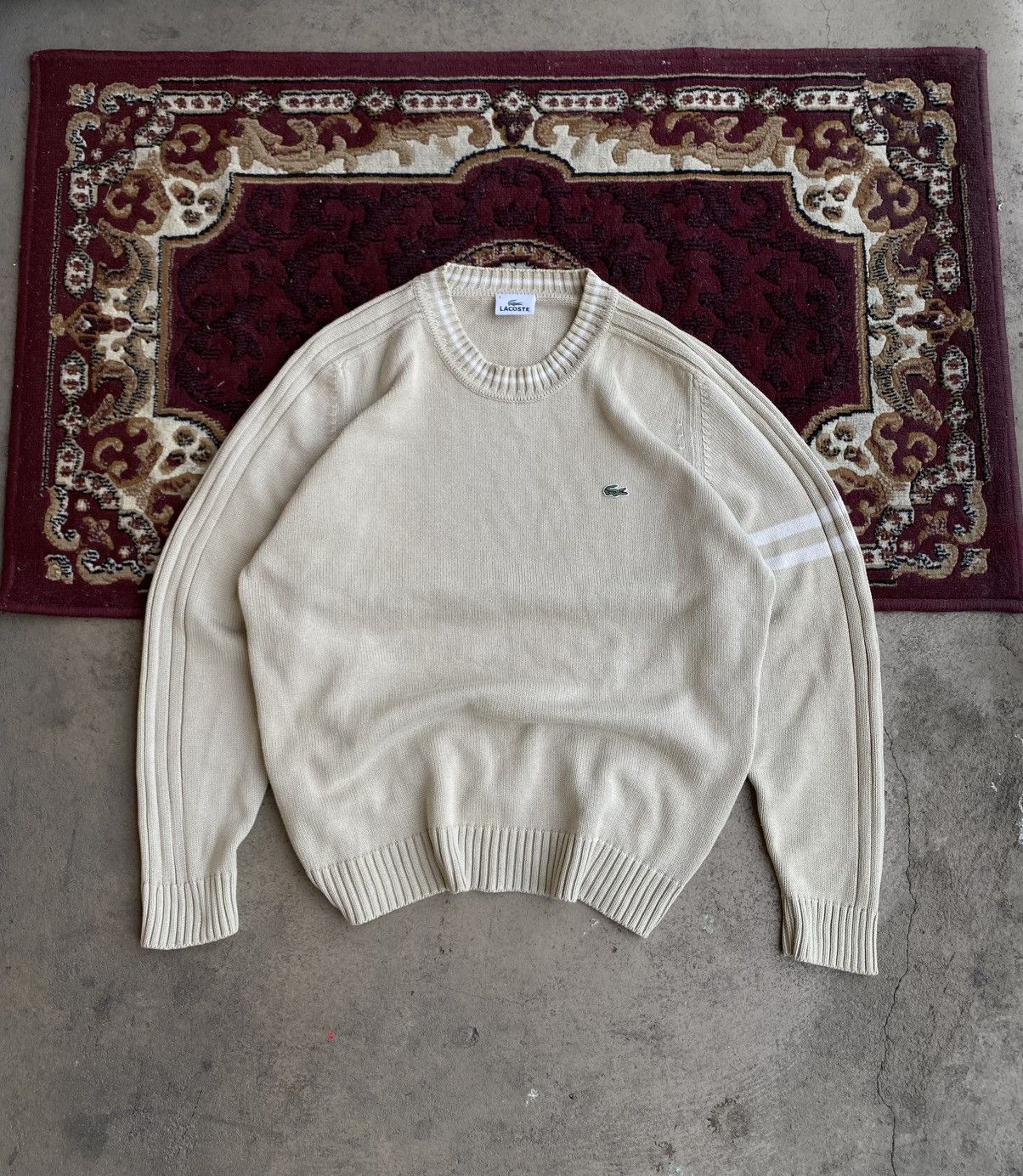 Vintage Lacoste sweater knitwear cardigan 90s 00s vibe