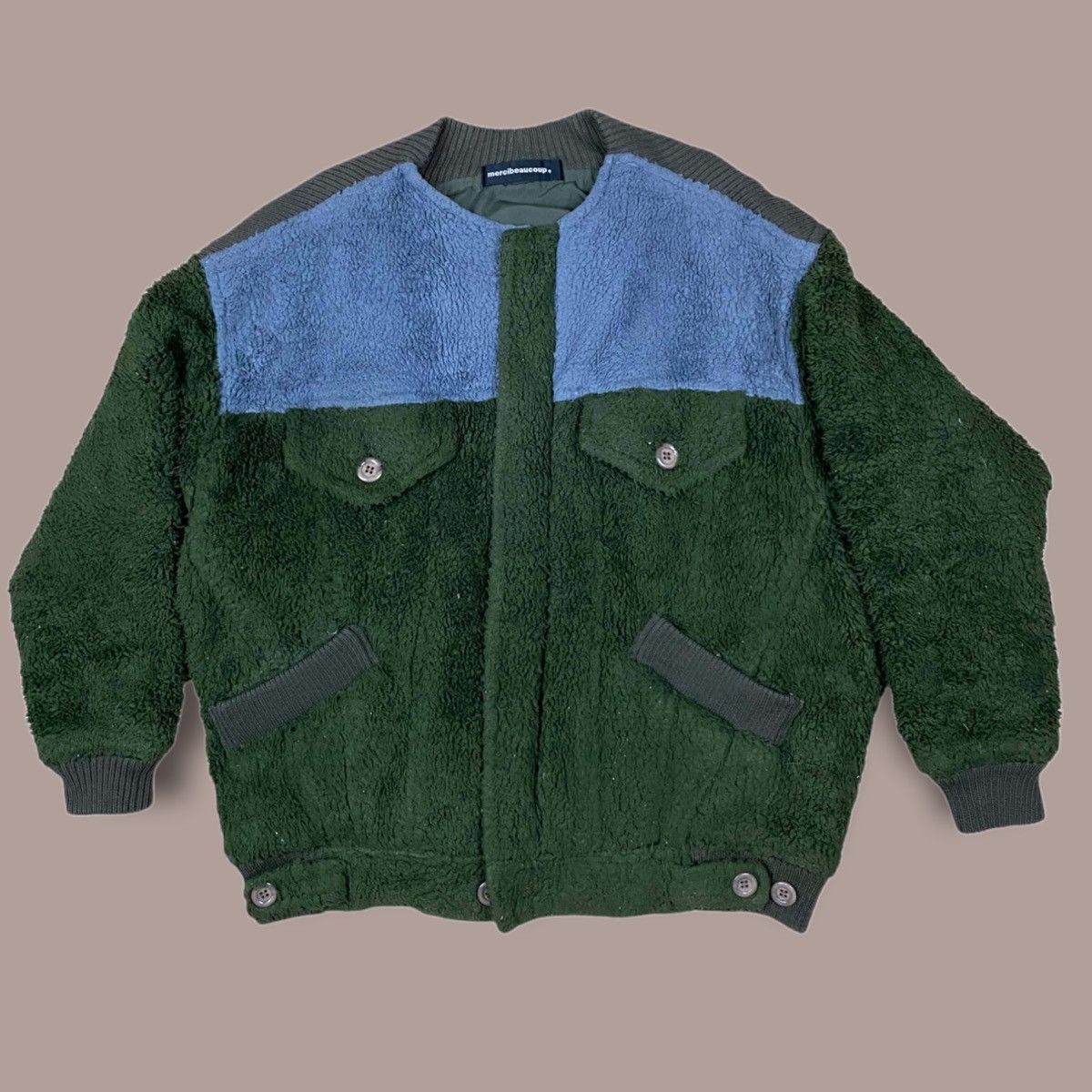 image of Archival Clothing x Issey Miyake Vintage Mercibeaucoup Issey Miyake Fleece in Green, Men's (Size XL