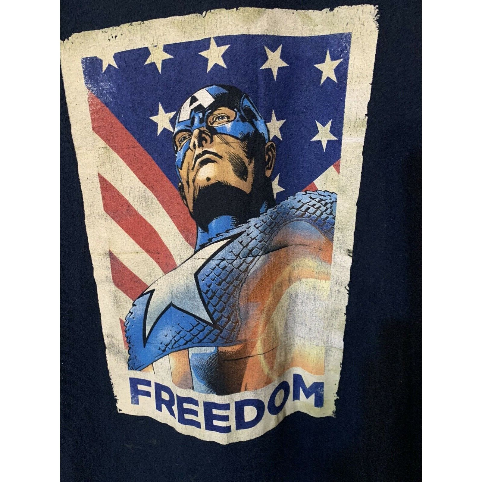Marvel Comics Marvel Captain America Freedom Men’s Sz L Navy Blue Graphic Size US L / EU 52-54 / 3 - 1 Thumbnail