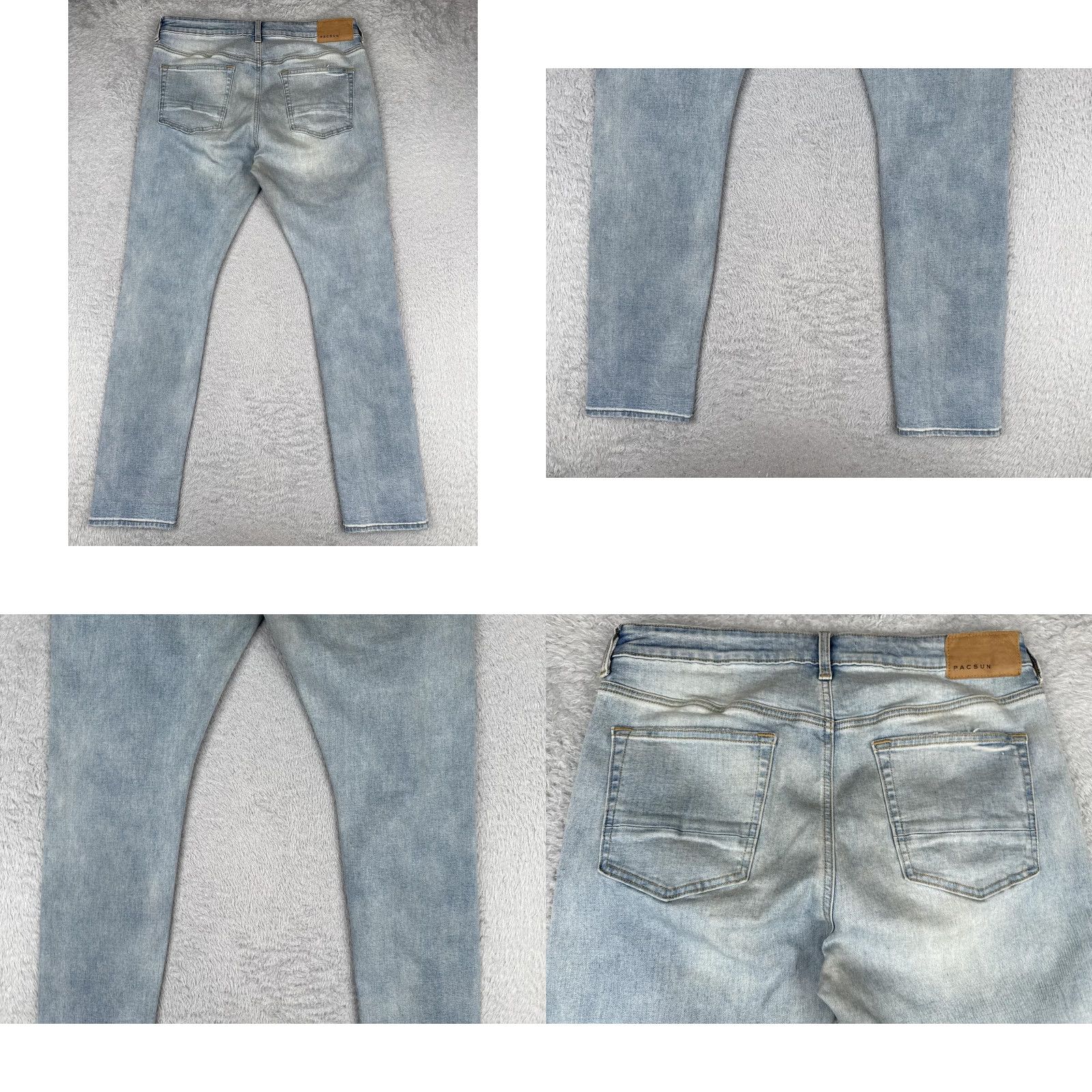 Pacsun PacSun Jeans Mens 32x32 Light Wash Blue Slim Taper Distressed Ripped Denim Faded Jeans City Grunge Men Size US 32 / EU 48 - 10 Thumbnail