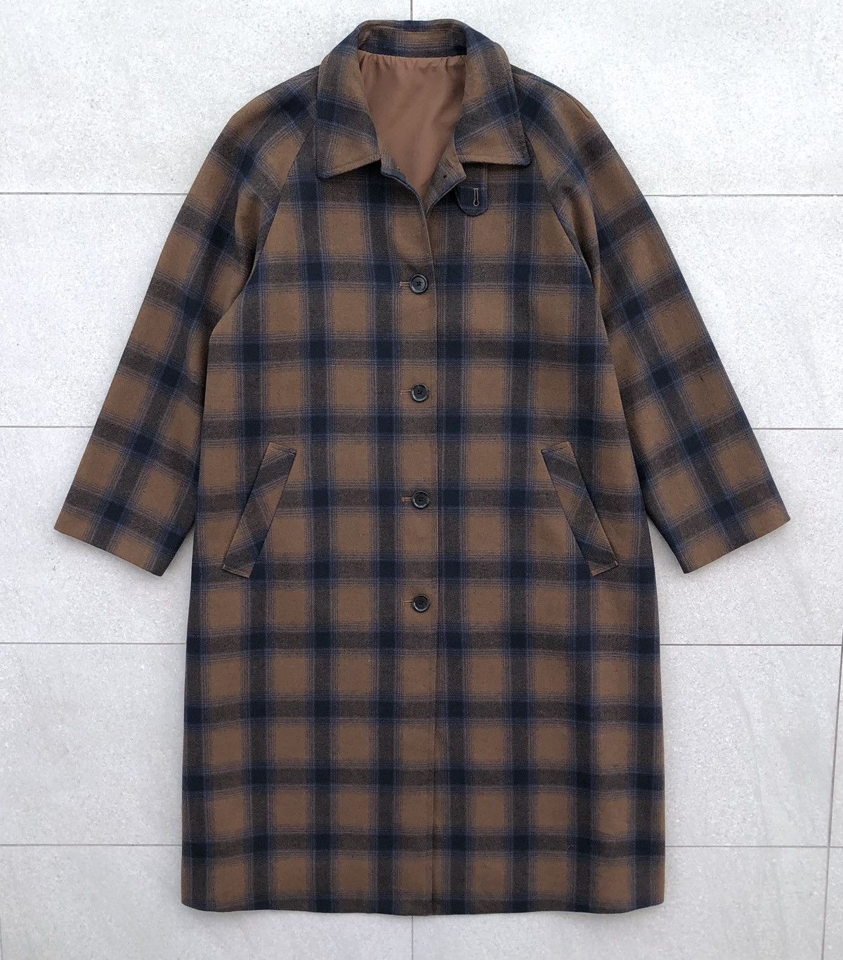 GU Japanese Brand GU Check Bal Collar Coat Winter Jacket Size US XL / EU 56 / 4 - 11 Thumbnail