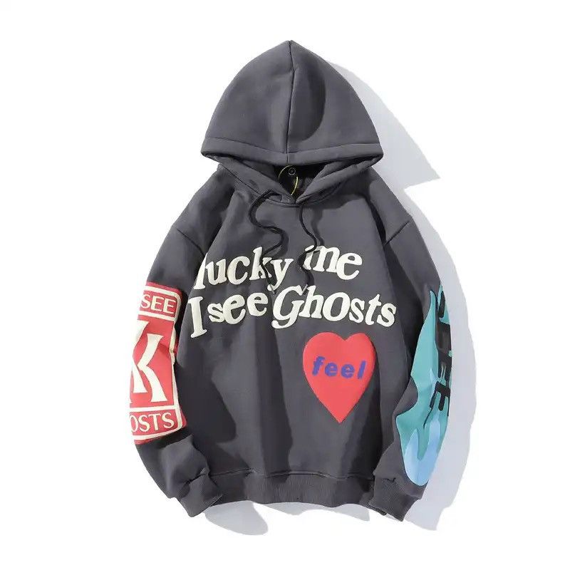 Japanese Brand Gray Color Lucky I m see Ghost Hoodie Size US L / EU 52-54 / 3 - 1 Thumbnail